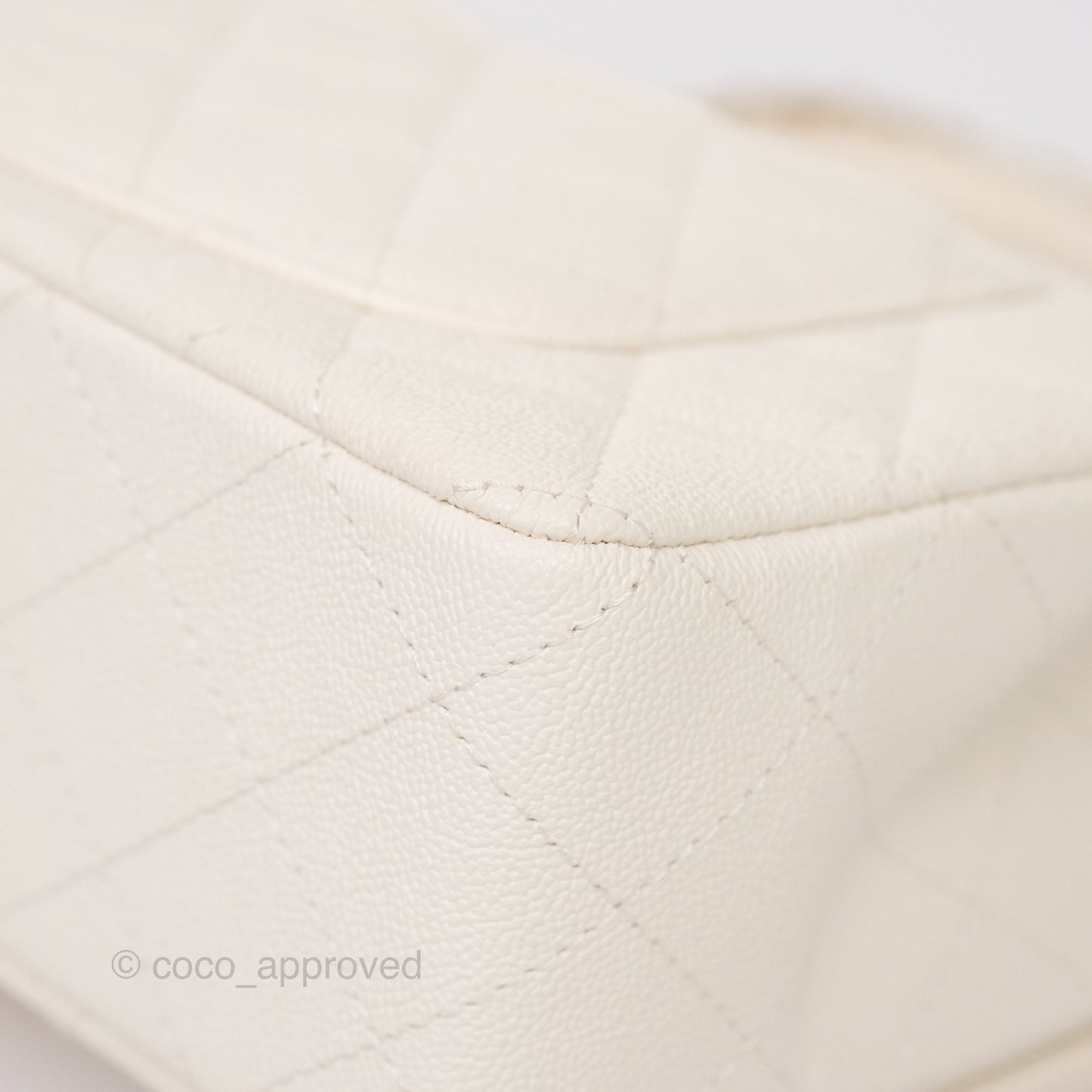 Chanel Top Handle Mini Rectangular Flap Bag Ivory Caviar Gold Hardware