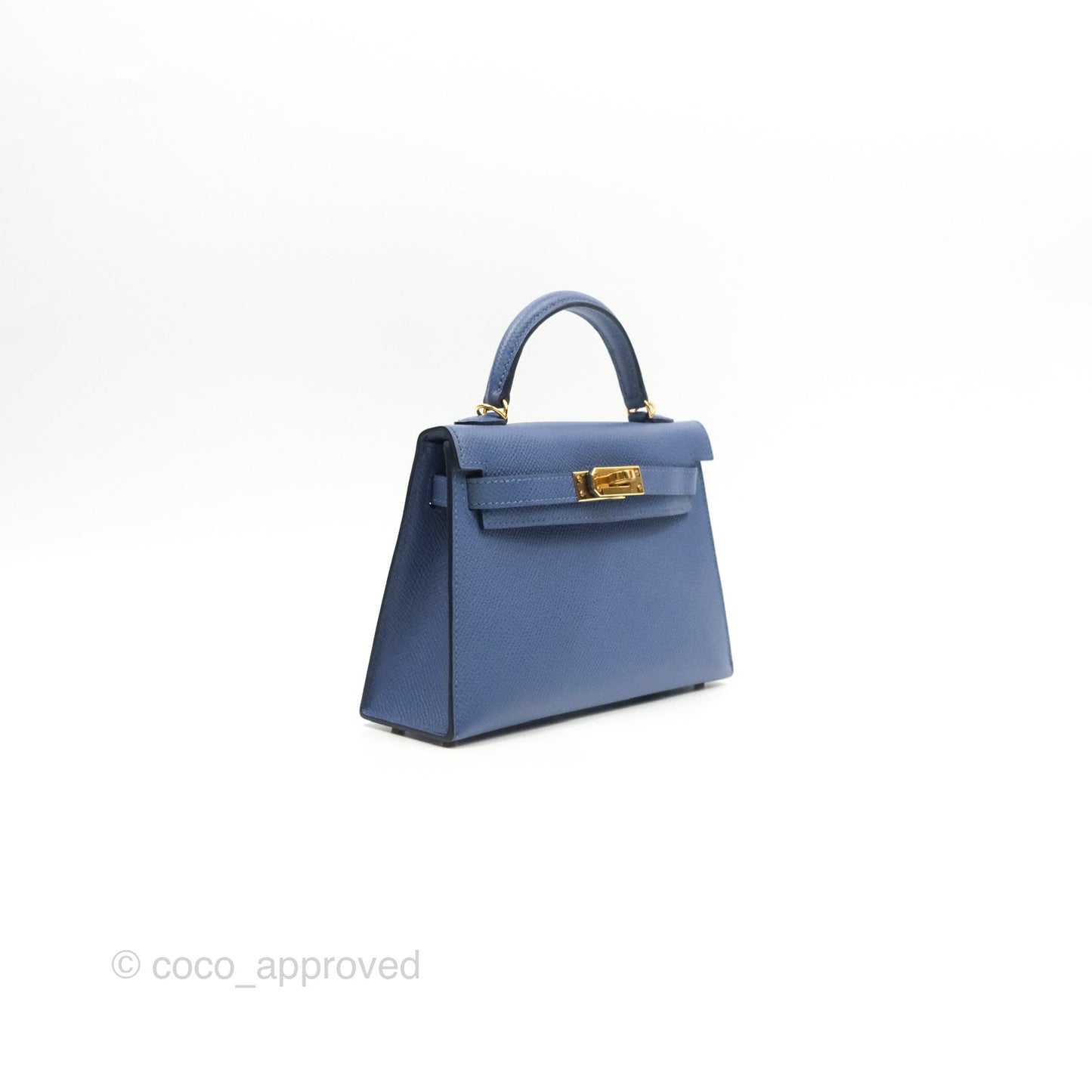 Hermès Mini Kelly II Bleu Brighton Epsom Gold Hardware