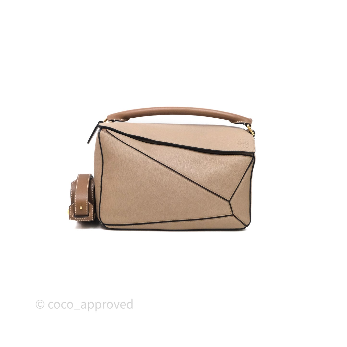 Loewe Medium Puzzle Bag Sand Mink Grained Calfskin