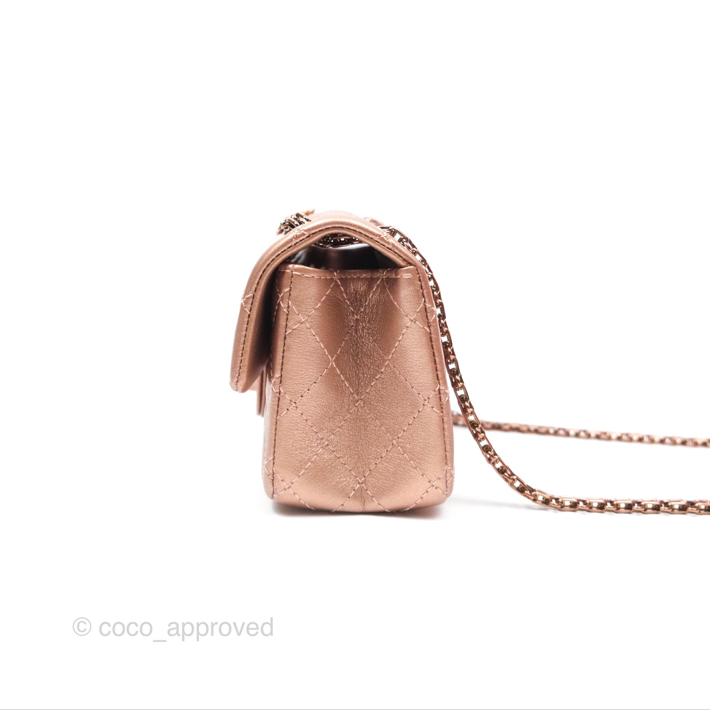 Chanel Mini Reissue 224 Copper Metallic Calfskin Rose Gold