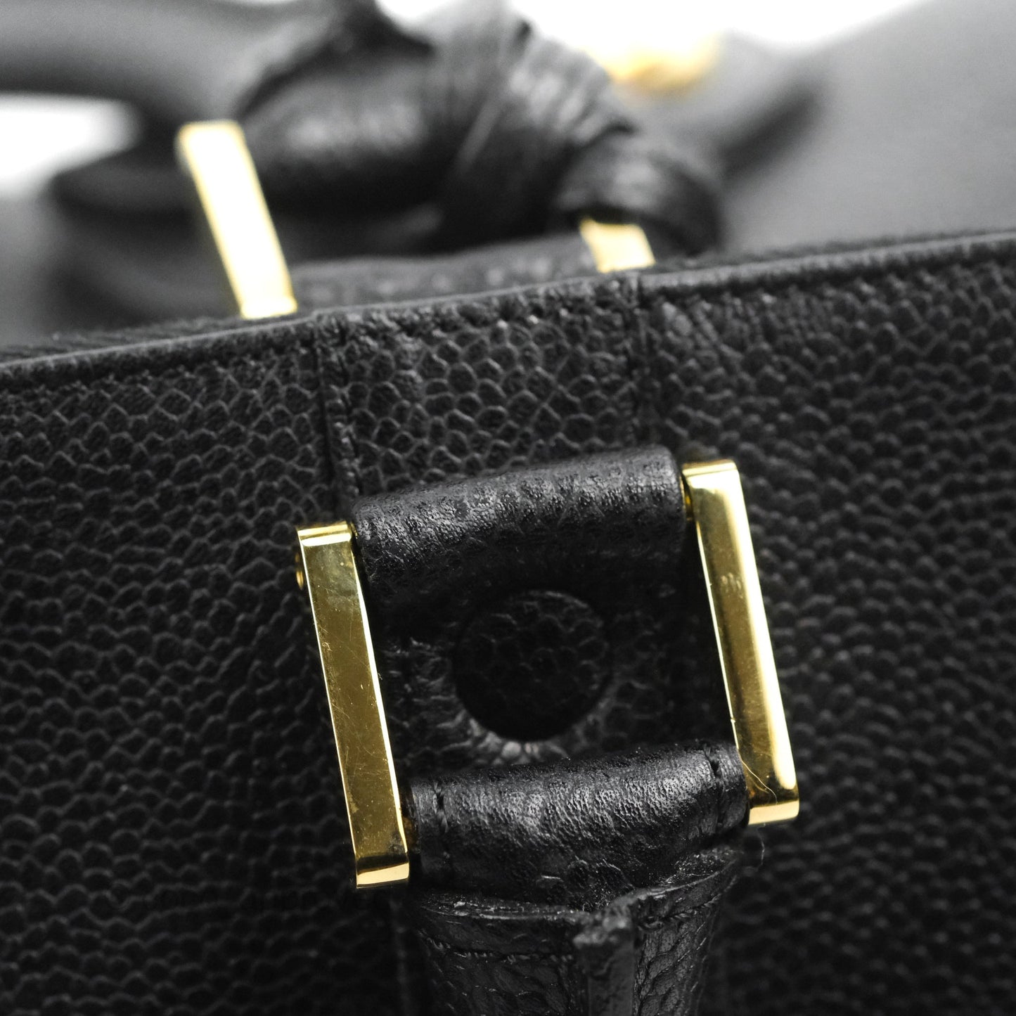 Chanel Vintage Boston Bag Black Caviar Gold Hardware