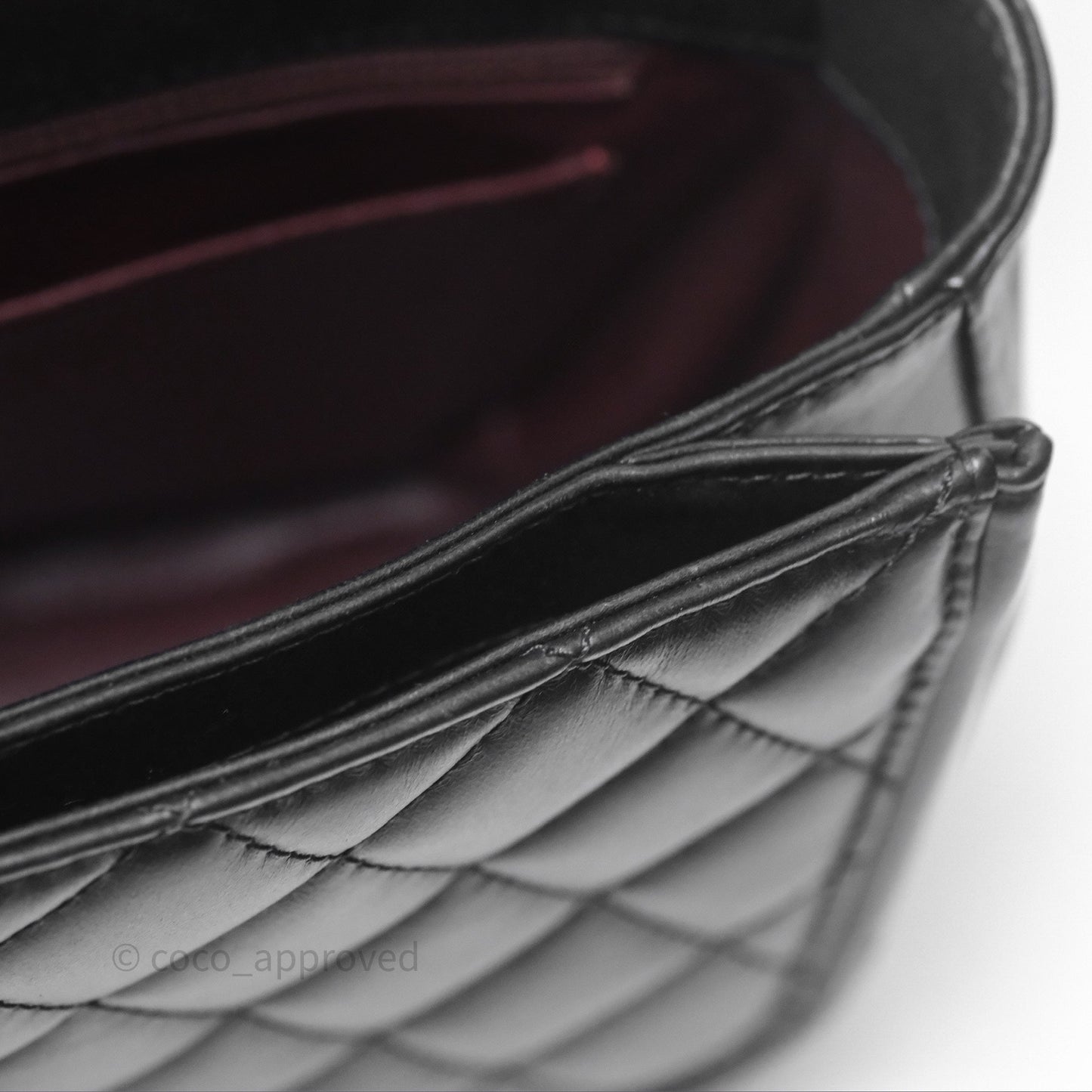 Chanel Quilted Large Prestige Top Handle Flap Calfskin Black Ruthenium Hardware