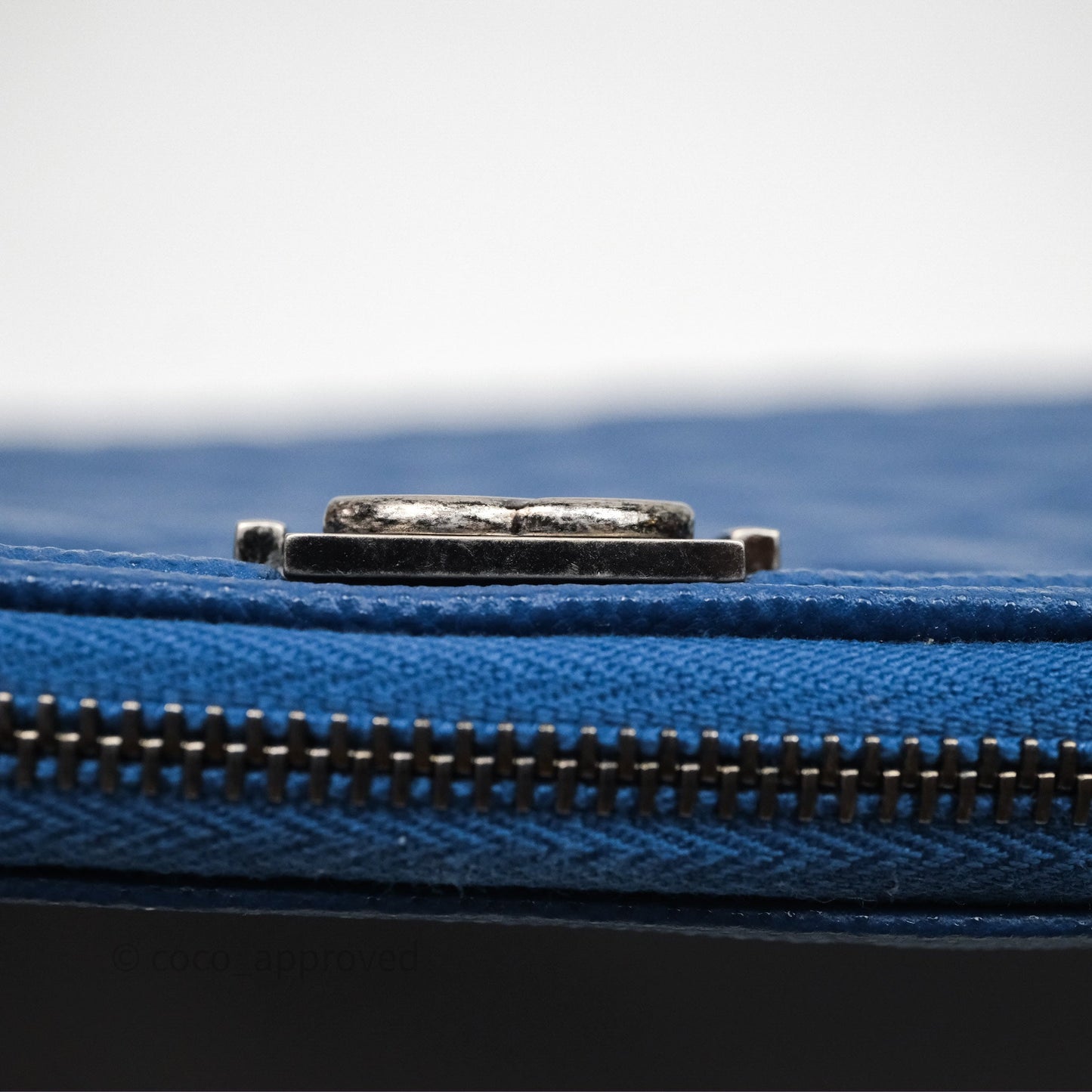 Chanel Large O Case Boy Blue Caviar Ruthenium Hardware
