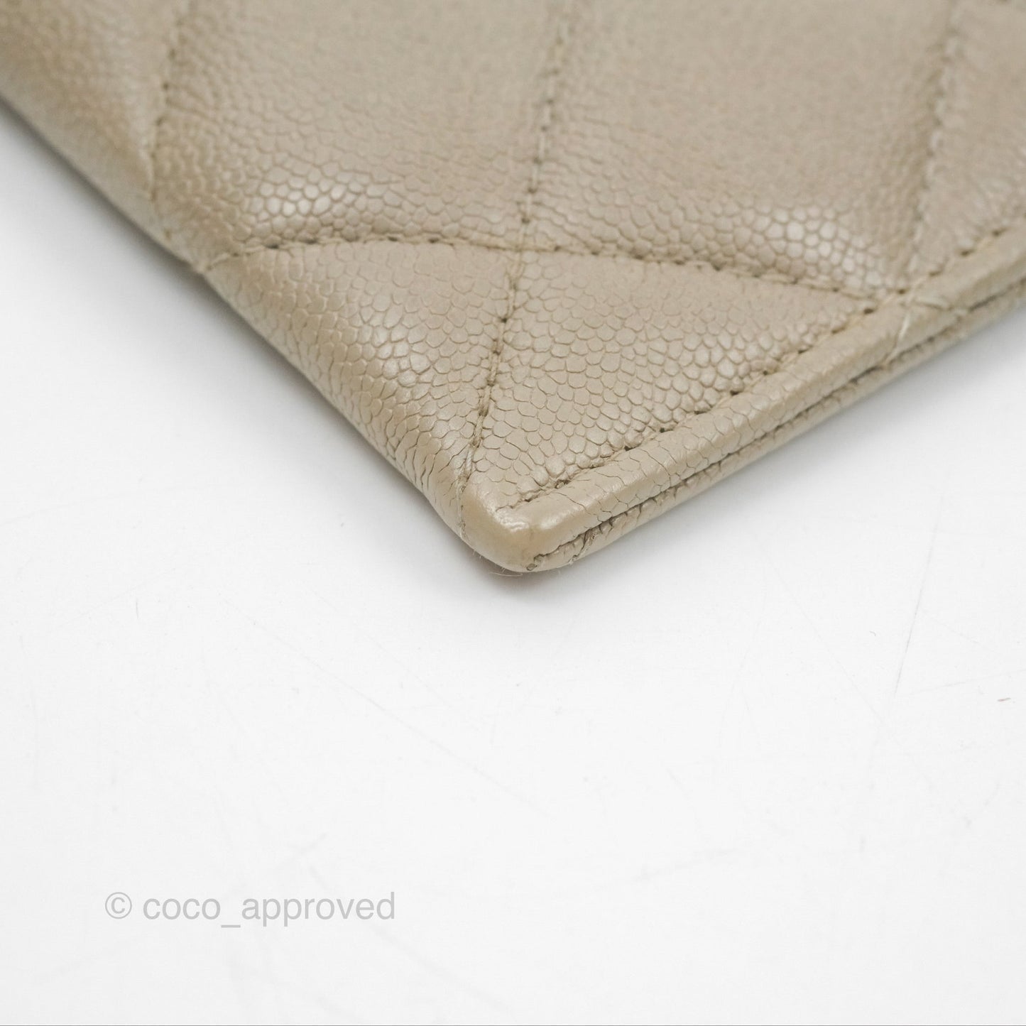 Chanel Boy Long Pouch Wallet Taupe Grey Caviar Aged Gold Hardware