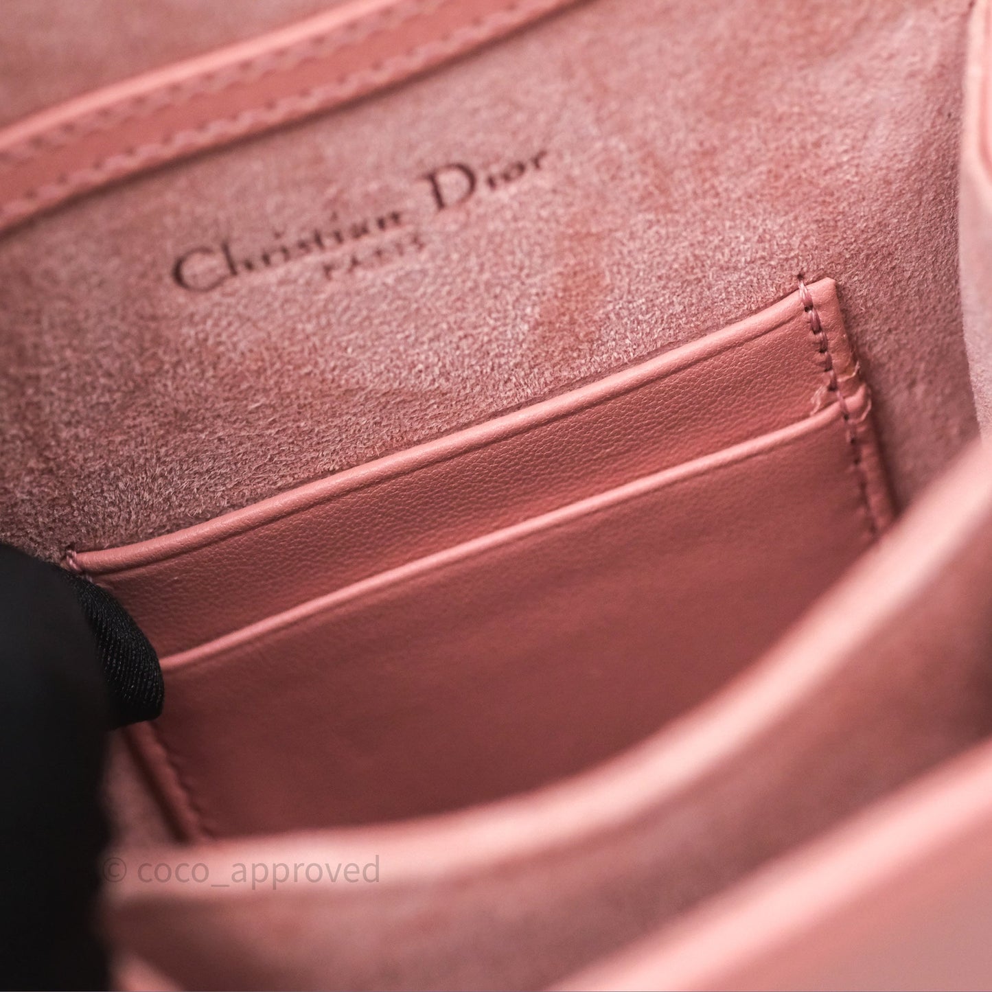 Christian Dior Lambskin Studded Vertical Diorama Dust Candy