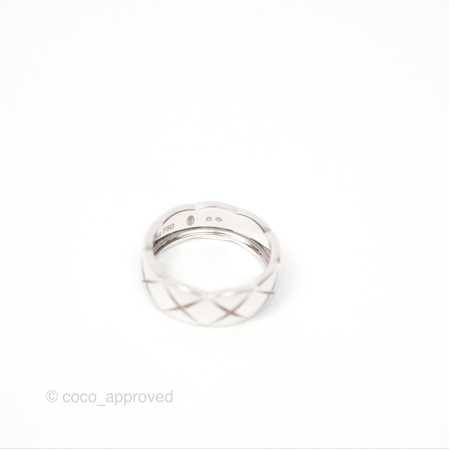 Chanel Coco Crush Ring Small Version 18K White Gold Size 53