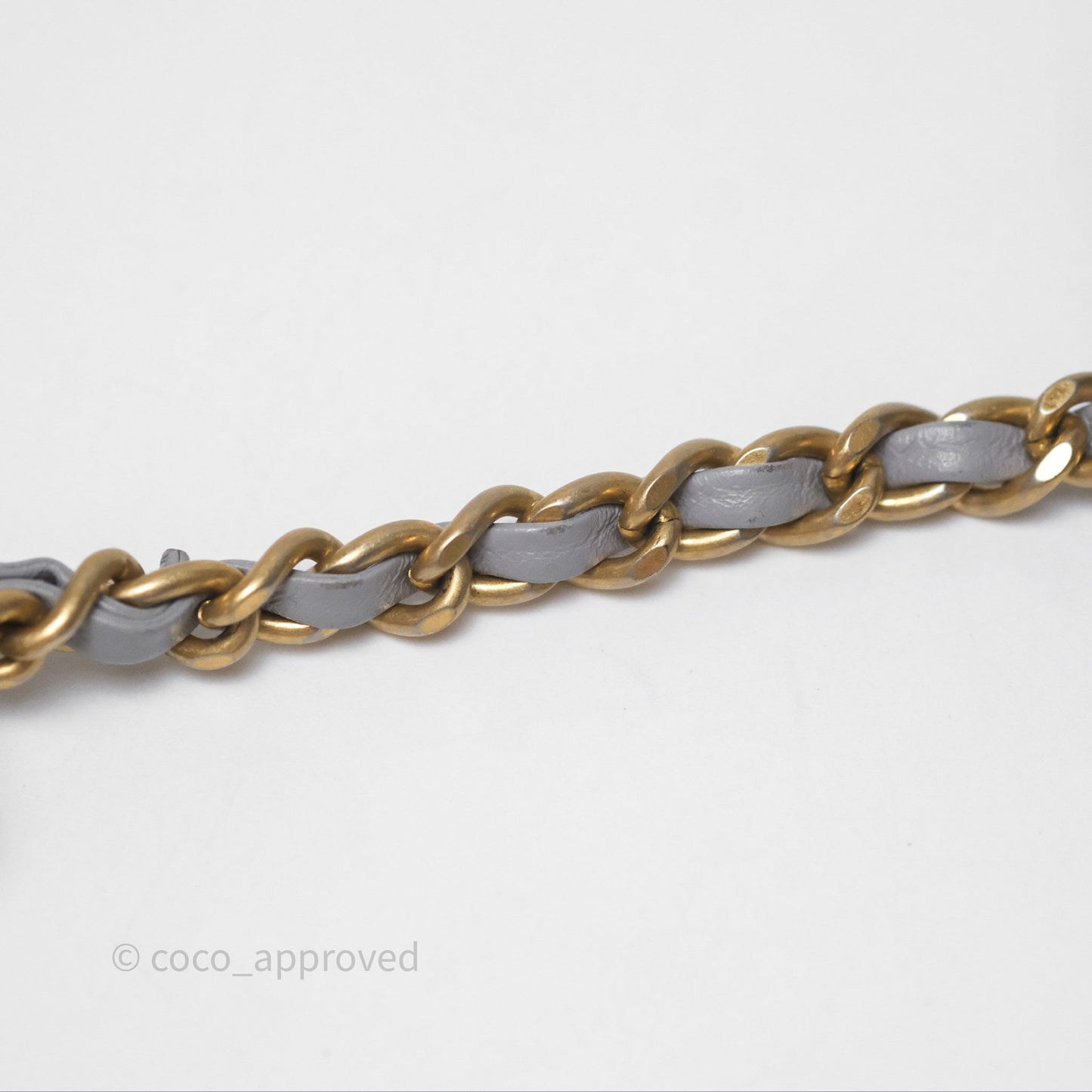 Chanel Pearl Crush Mini Rectangular Quilted Grey Lambskin Aged Gold Hardware