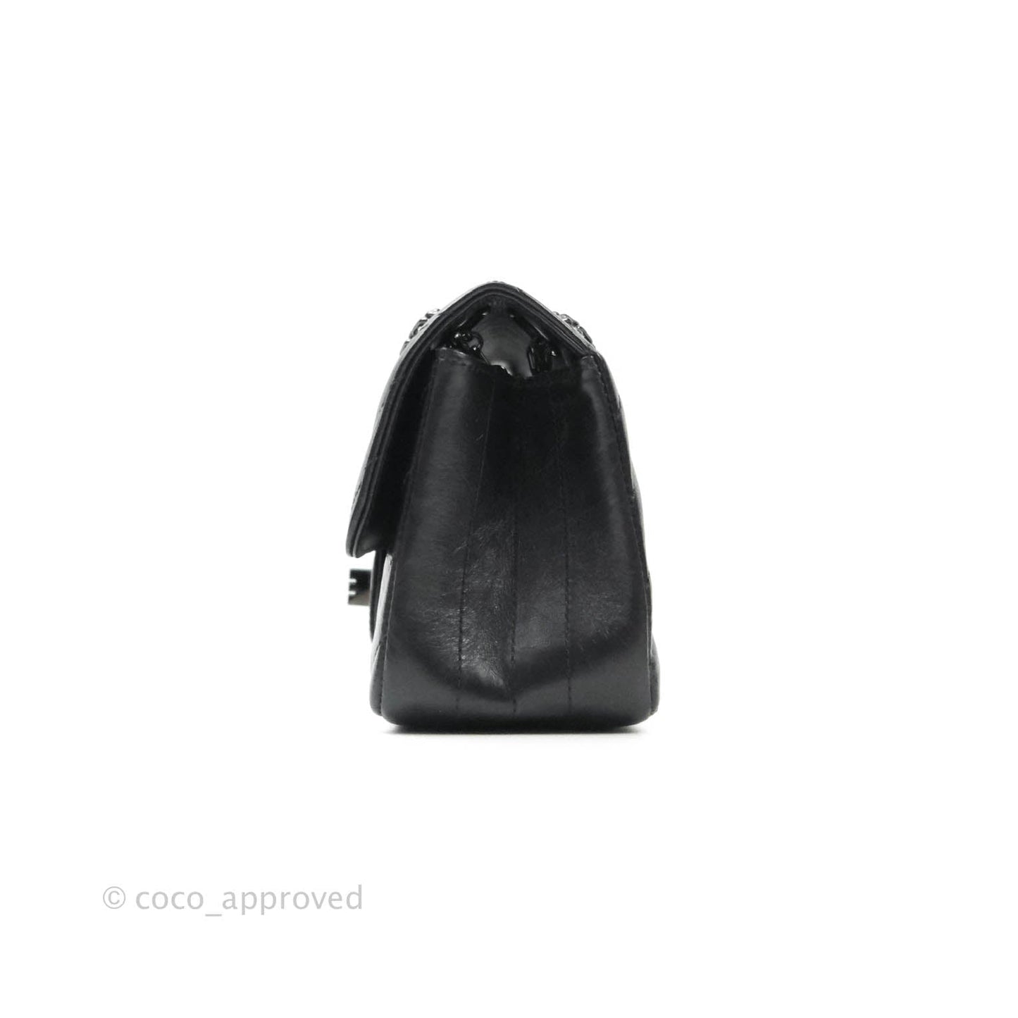 Chanel Mini Reissue 224 So Black Chevron Calfskin Black Hardware