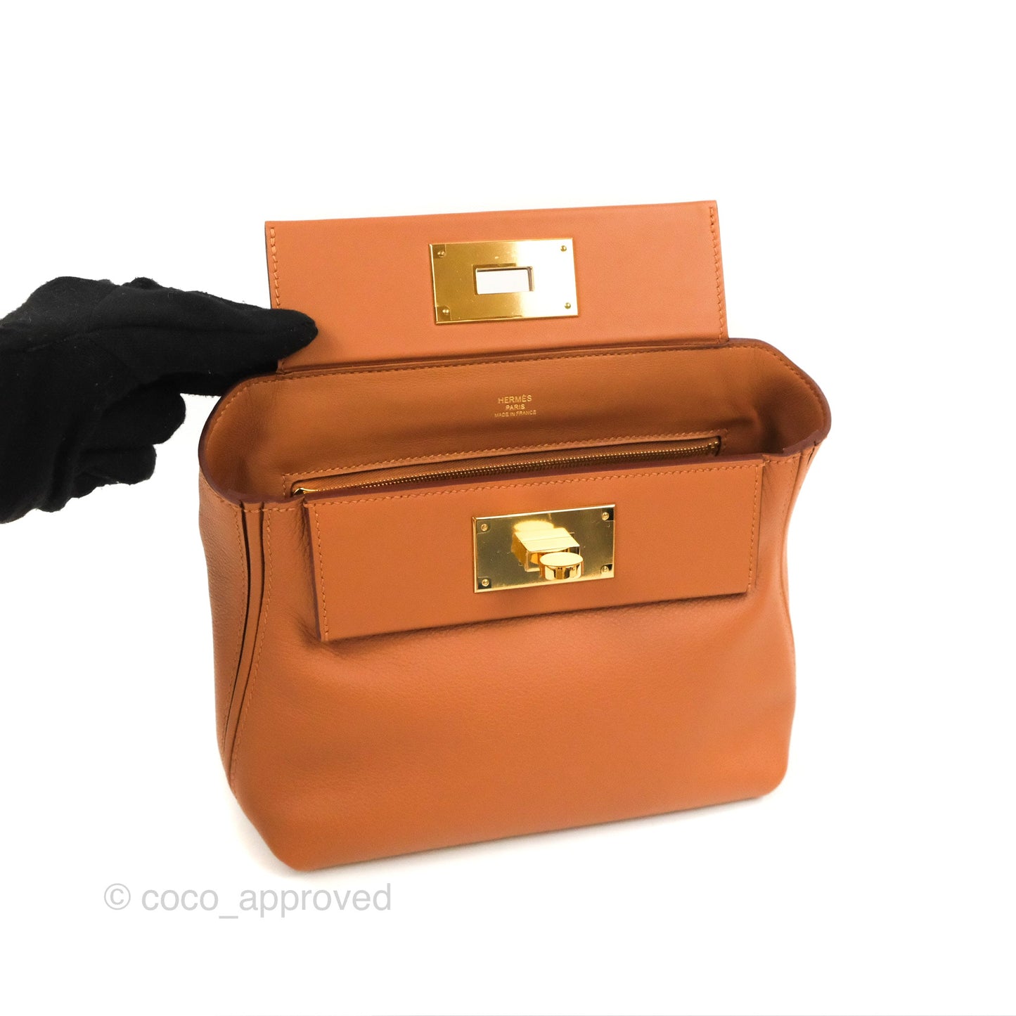 Hermès 24/24 21 Mini Gold Evercolor/Swift Gold Hardware