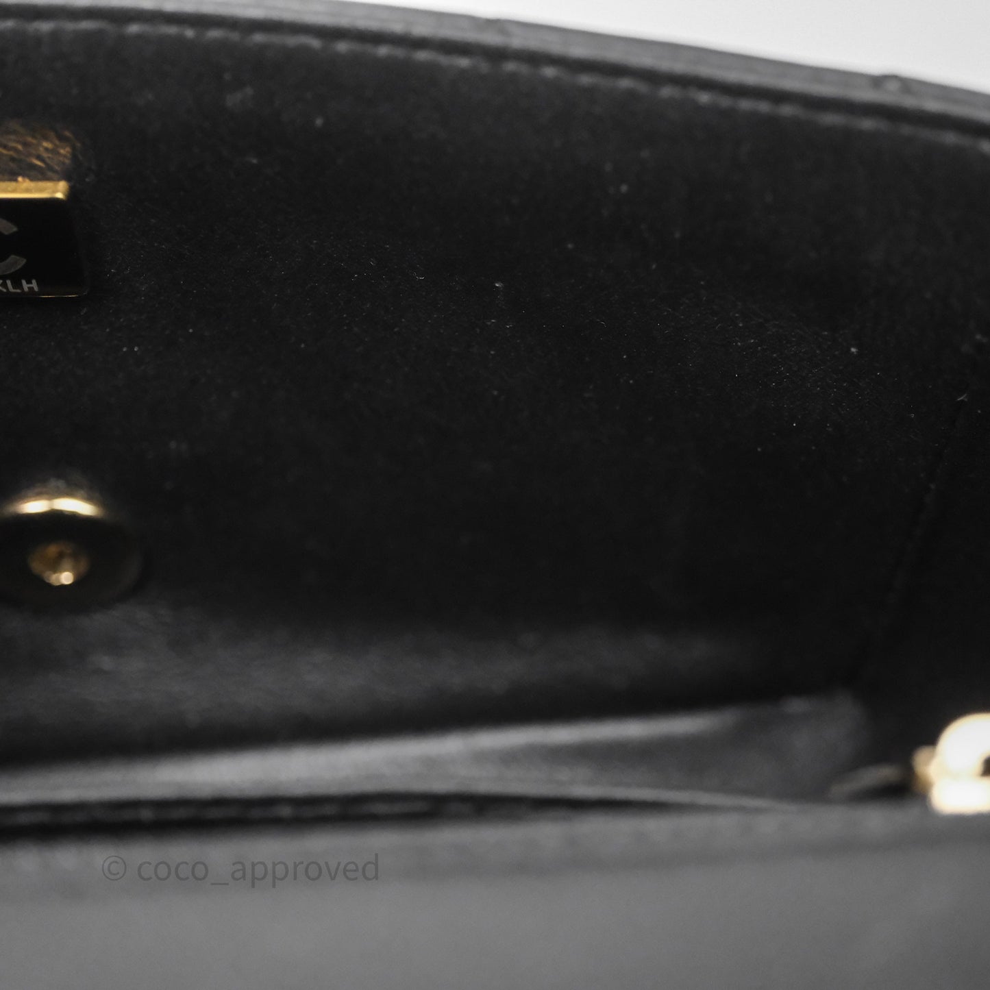 Chanel Mini Rectangular Flap Quilted Black Lambskin Gold Hardware