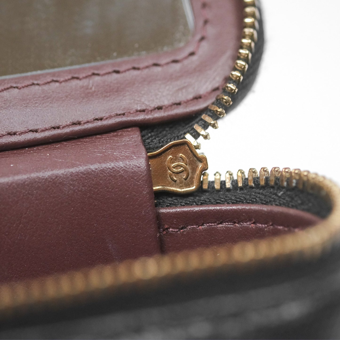 Chanel Classic Mini Vanity With Chain Black Caviar Gold Hardware