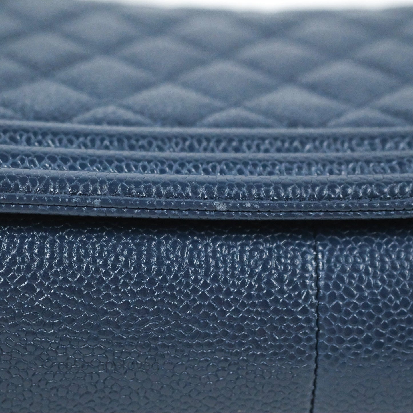 Chanel Quilted Medium Boy Navy Caviar Gold Hardware