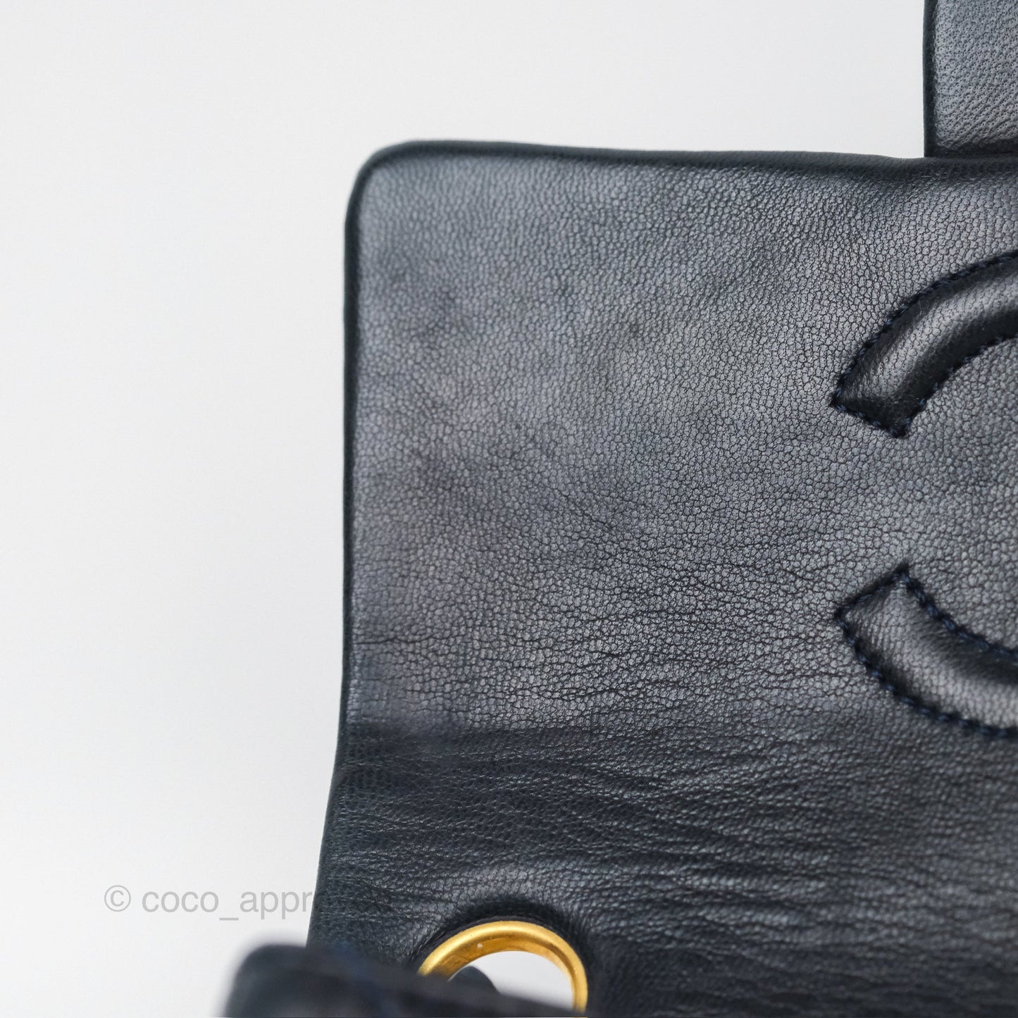 Chanel Vintage Mini Square Navy Lambskin 24K Gold Hardware