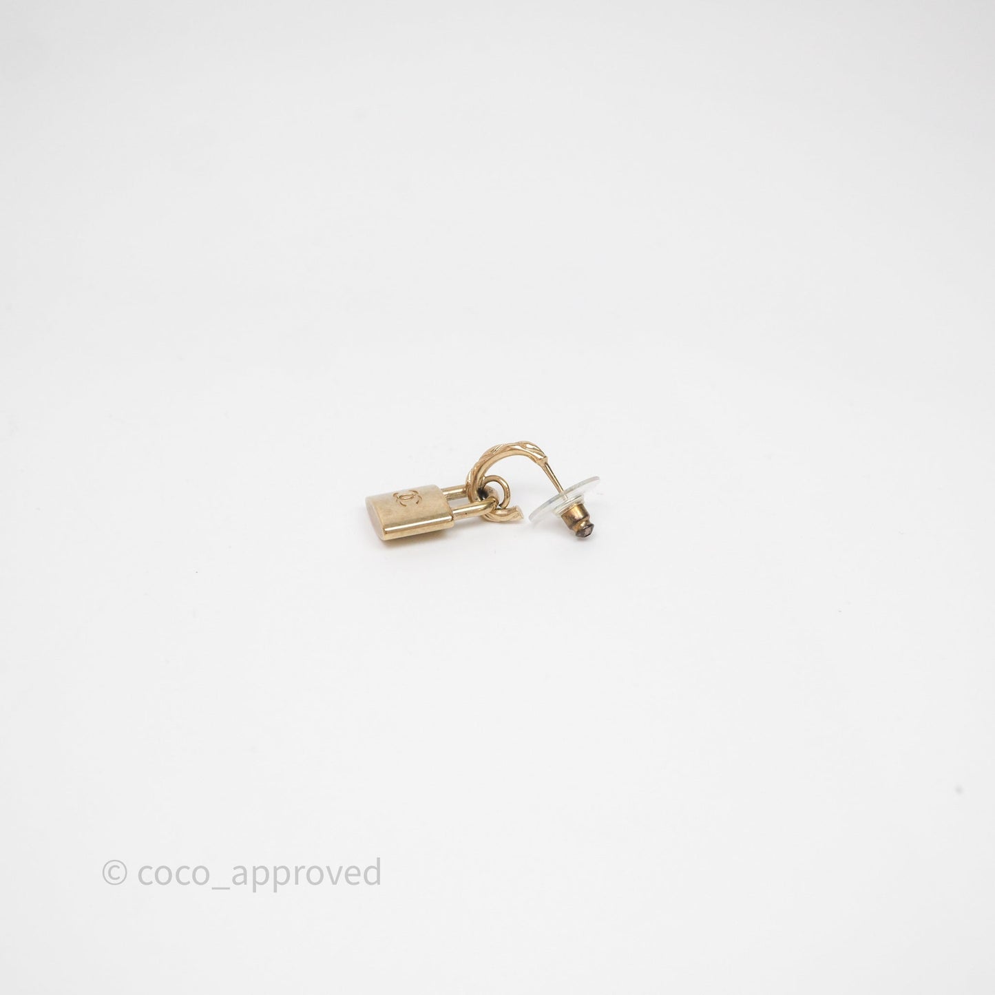 Chanel CC Padlock Drop Earrings Gold Tone 21P