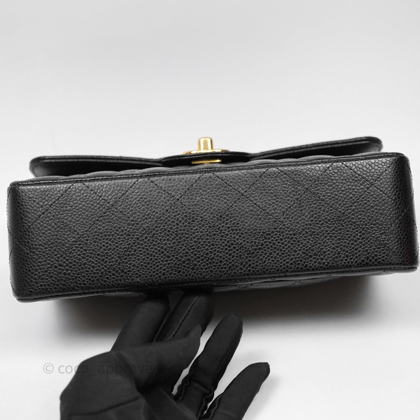 Chanel Small Classic Flap Quilted Black Caviar Gold Hardware