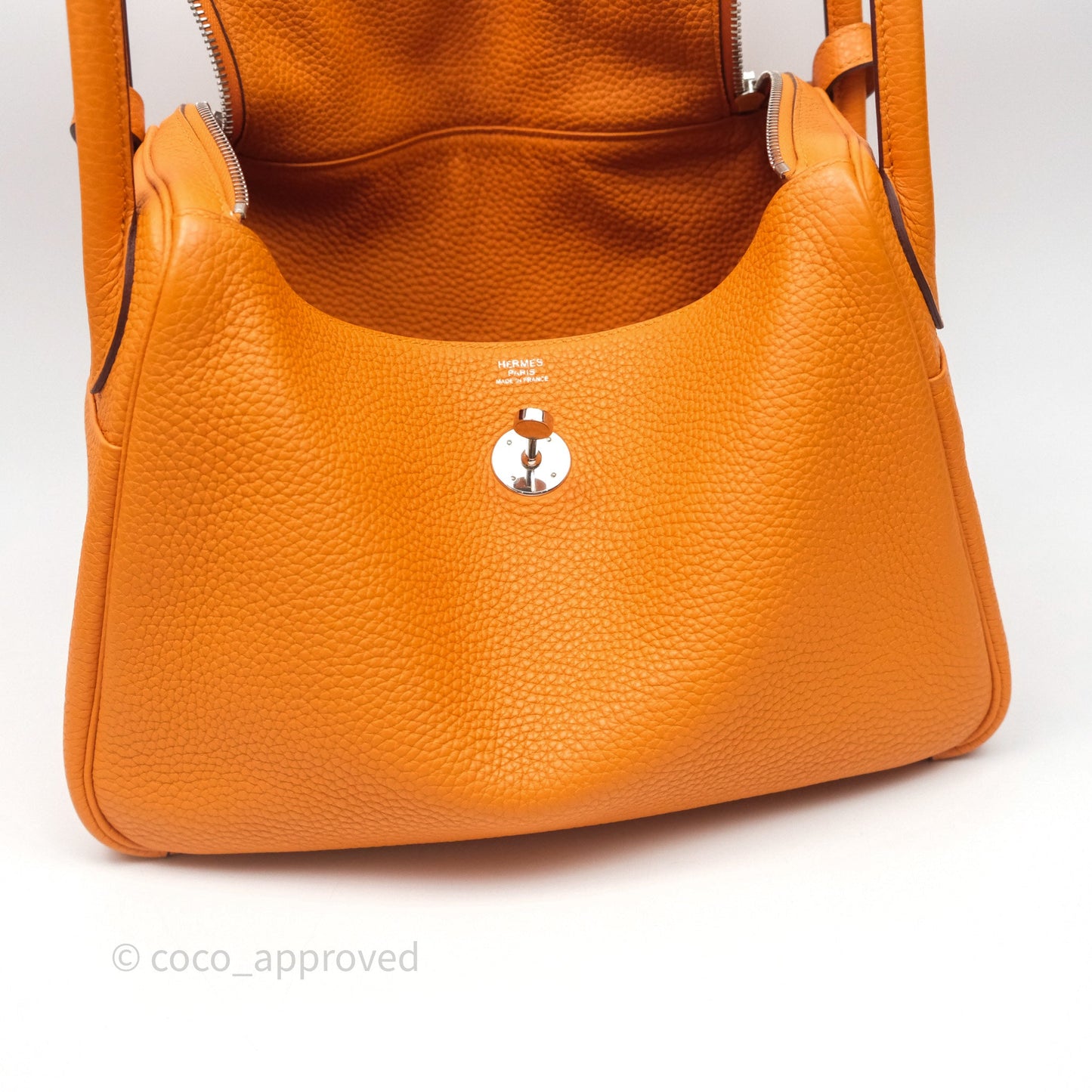 Hermès Lindy 30 Abricot I9 Clemence Palladium Hardware