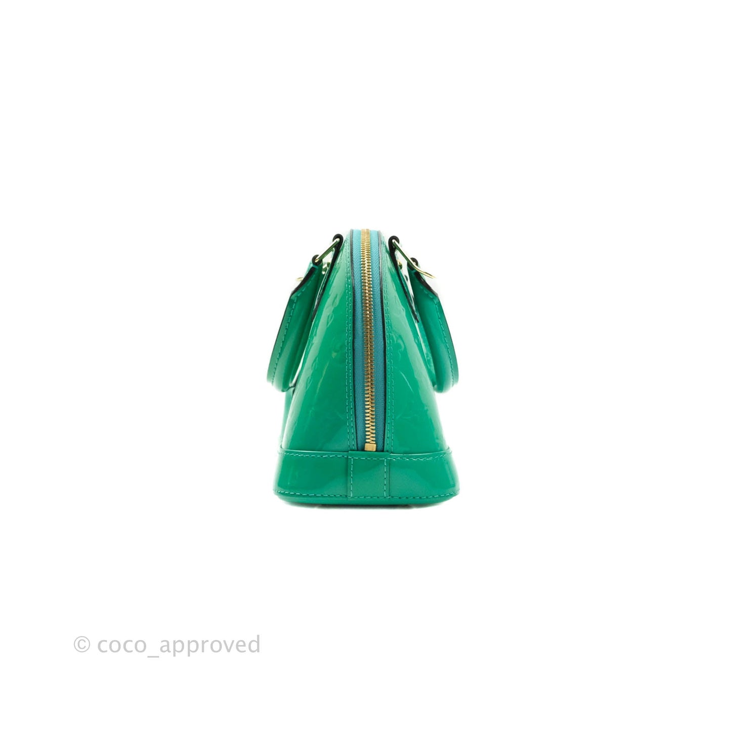 Louis Vuitton Alma BB Monogram Green Patent Gold Hardware
