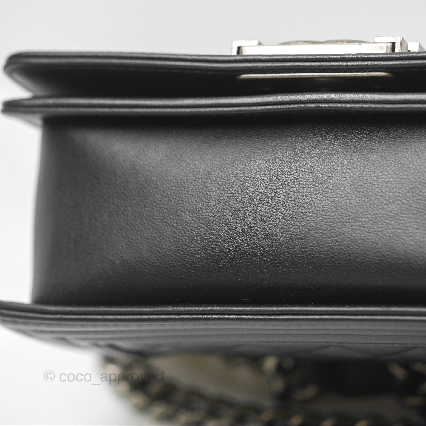 Chanel Small Boy Quilted Black Calfskin Ruthenium Hardware