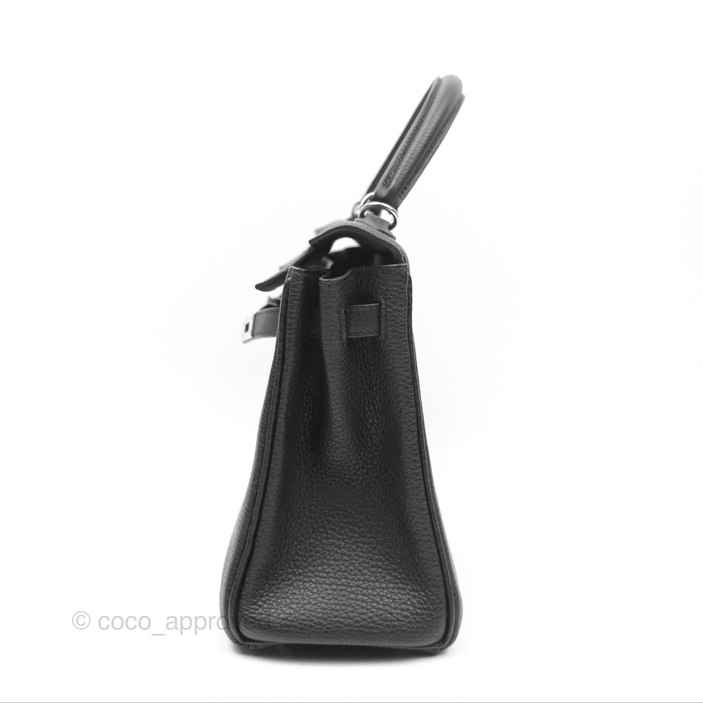 Hermès Retourne Kelly 25 Black Togo Palladium Hardware