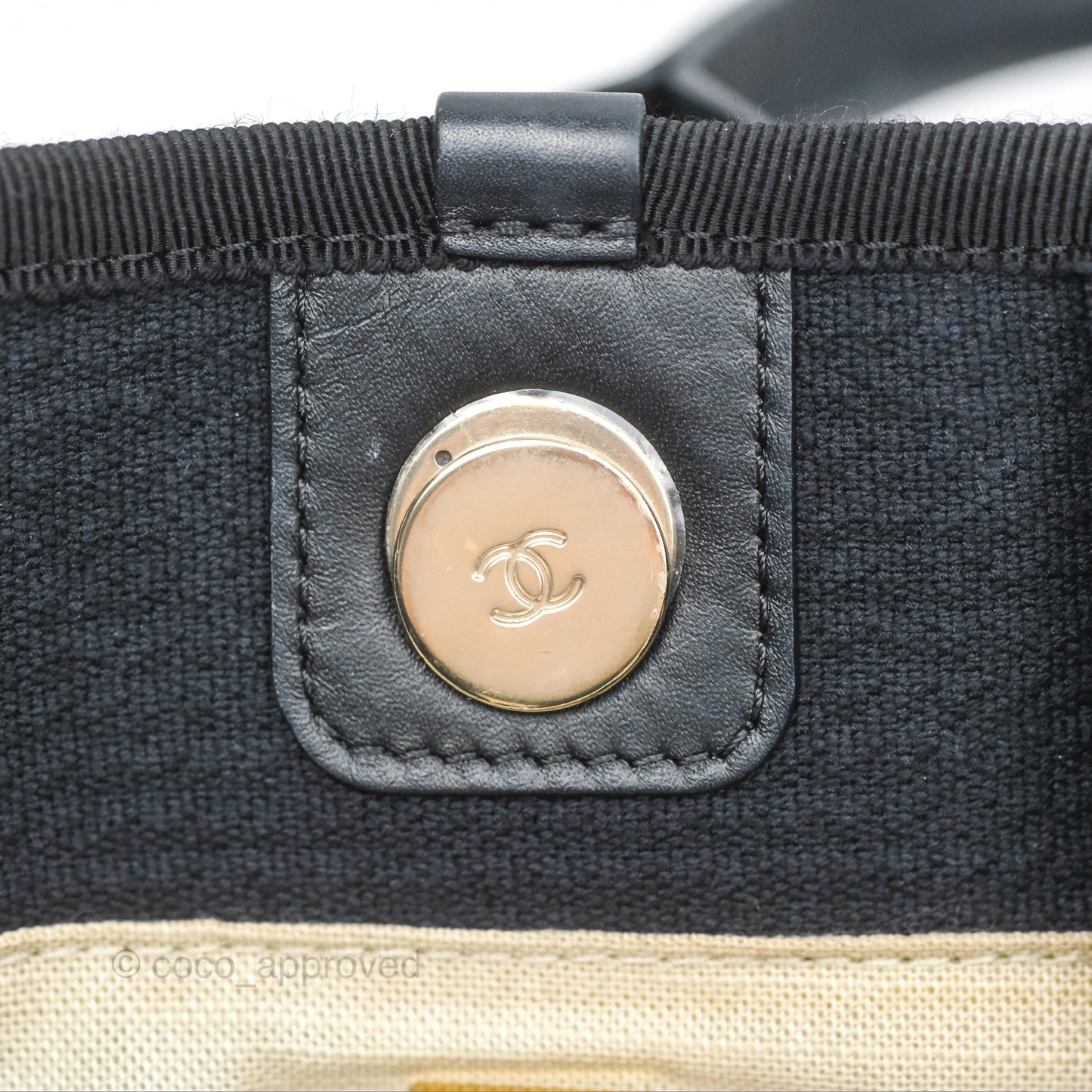 Chanel Medium Canvas Deauville Tote Navy Gold Hardware