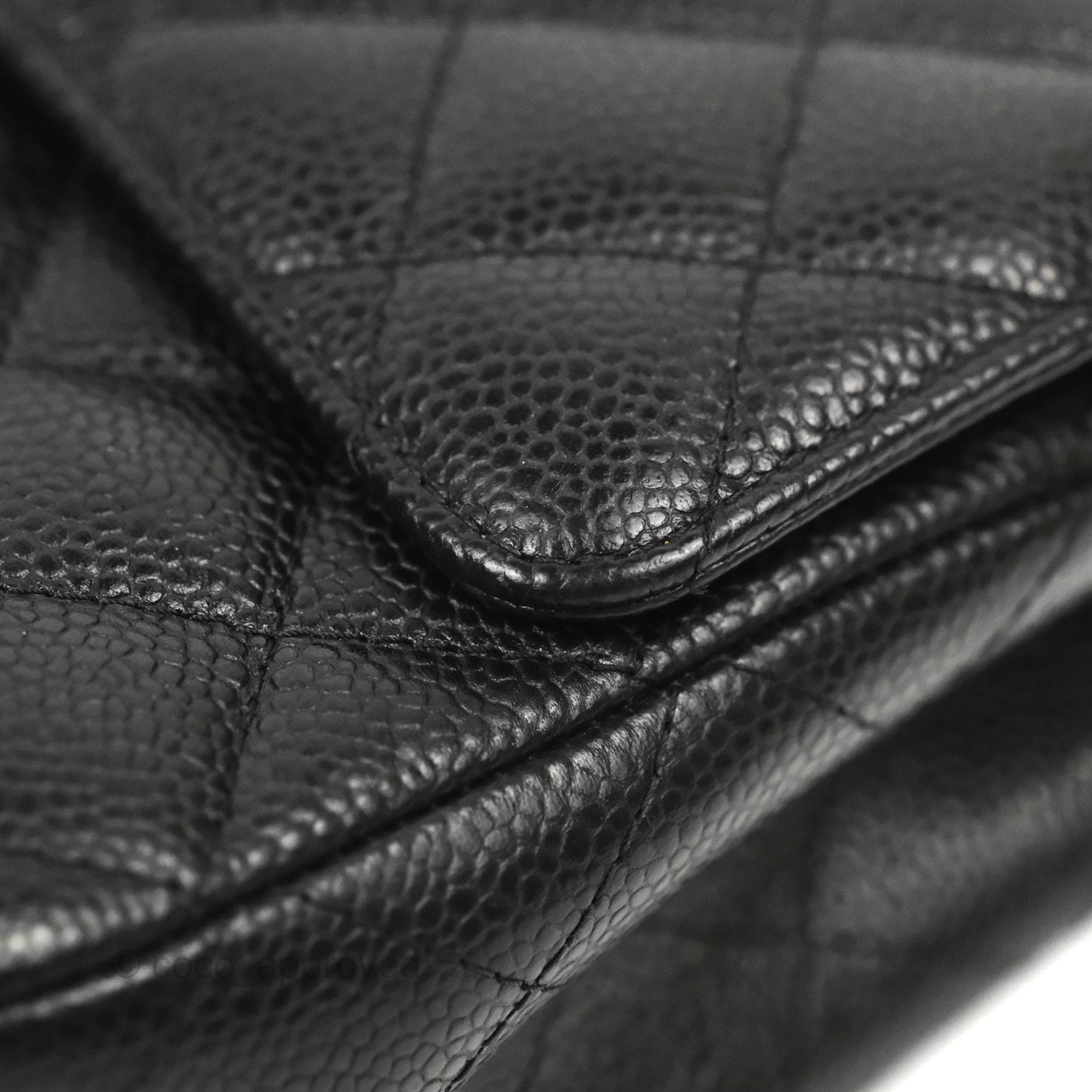 Chanel Classic M/L Medium Flap Quilted Black Caviar Silver Hardware