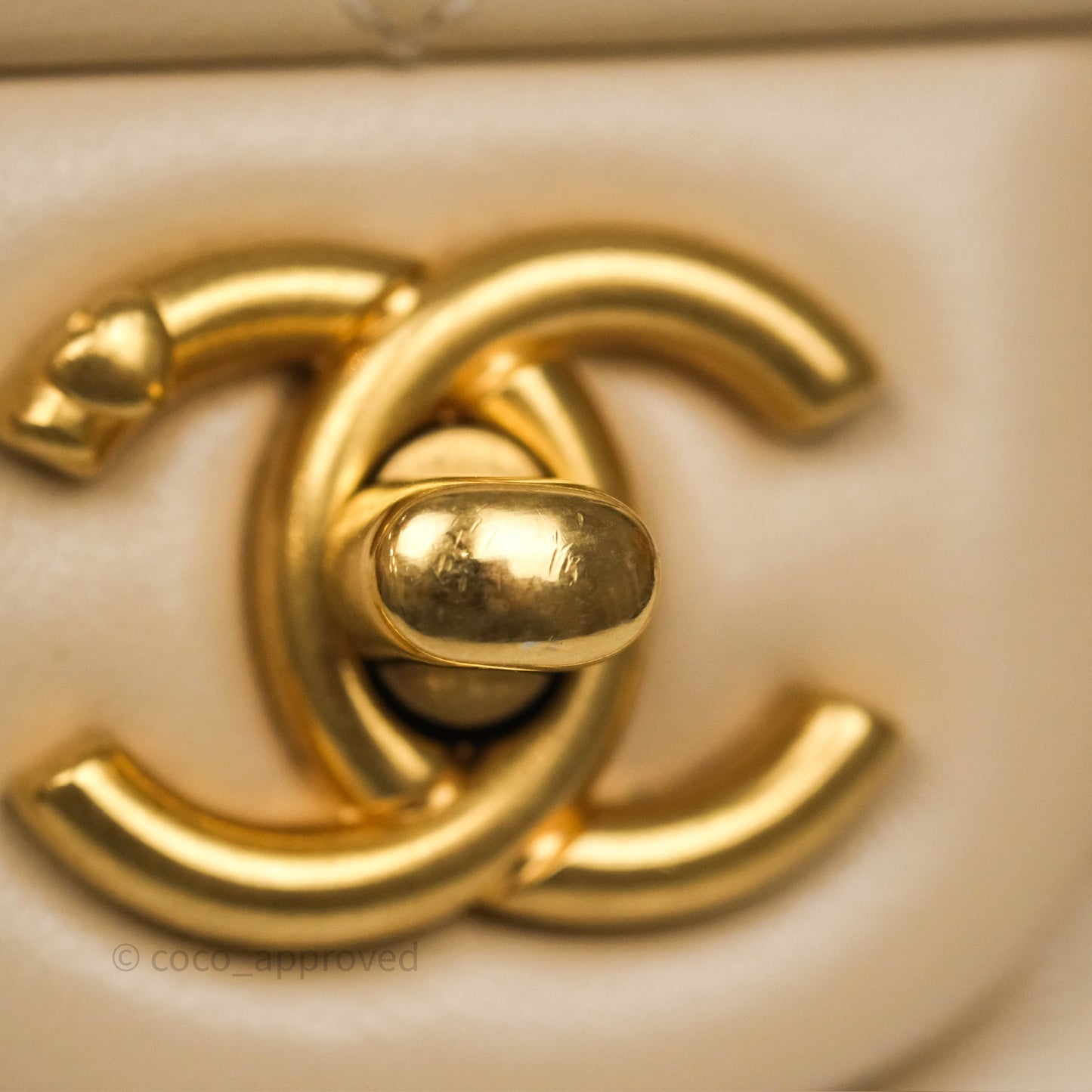 Chanel Sweetheart Mini Flap Beige Shiny Lambskin Aged Gold Hardware