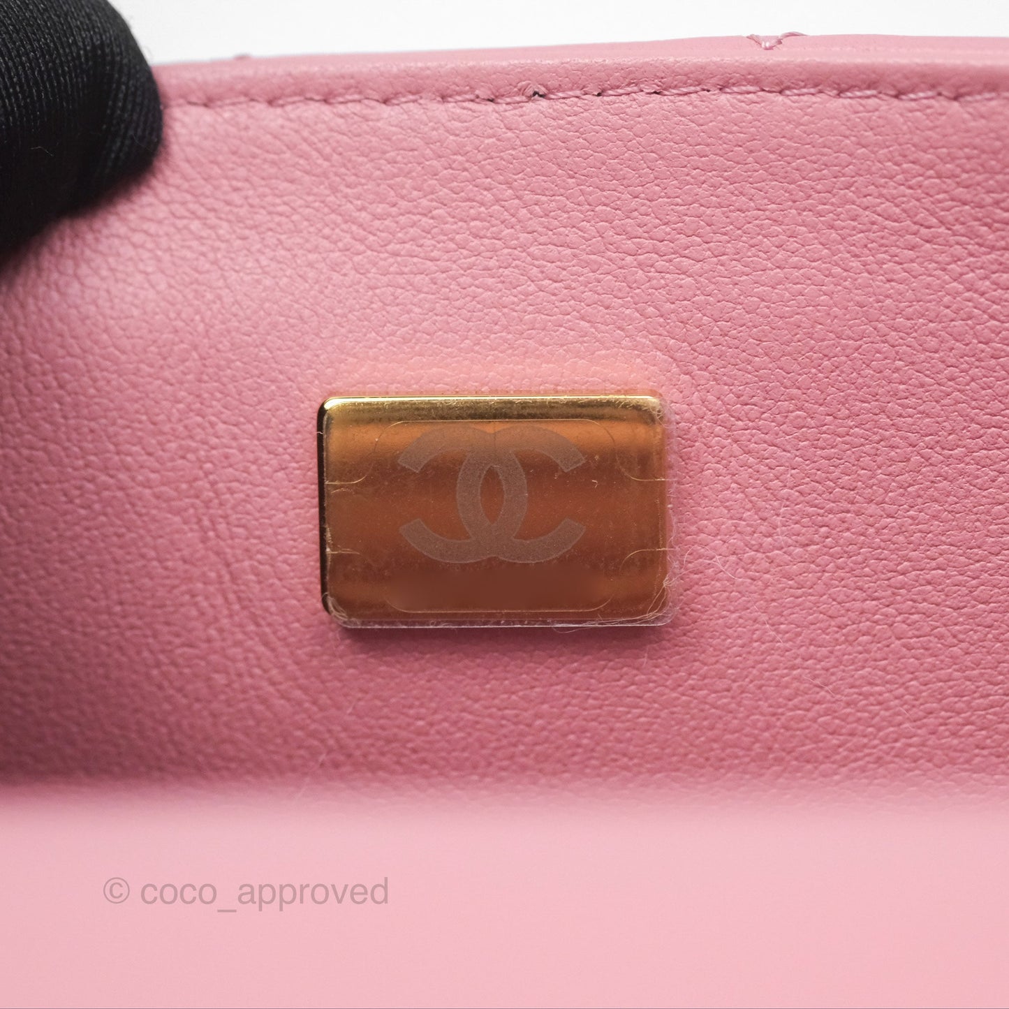 Chanel Top Handle Mini Rectangular Flap Bag Pink Lambskin Gold Hardware