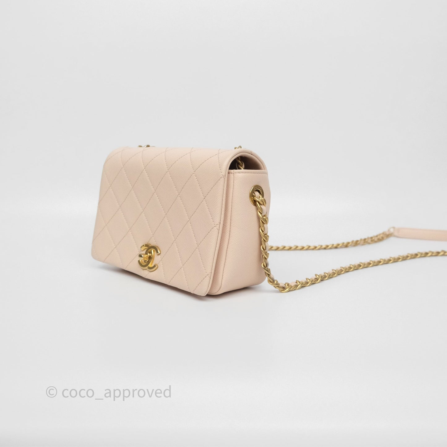 Chanel Small Fashion Therapy Flap Bag Light Pink Caviar Aged Gold Hardware