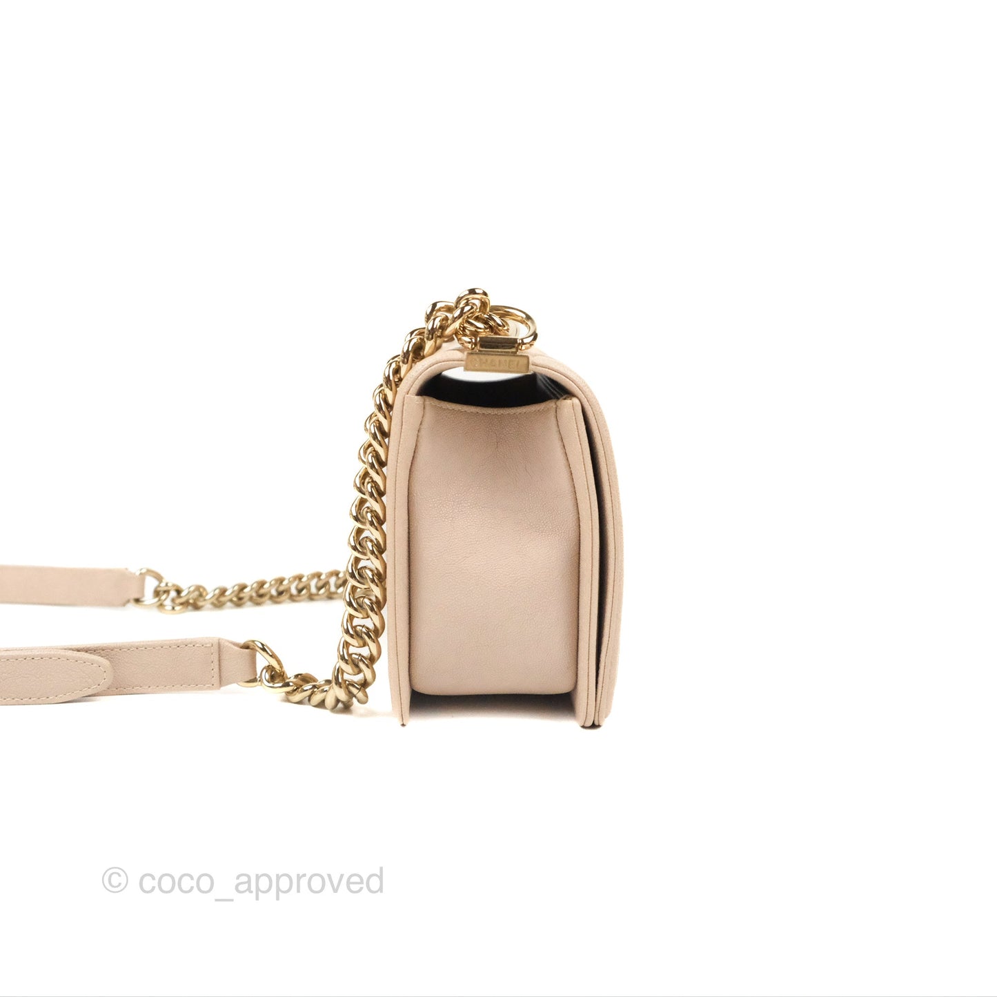 Chanel Quilted Medium Boy Dusty Pink Caviar Gold Hardware