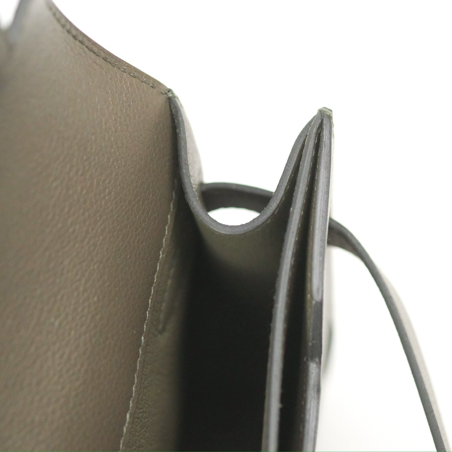 Hermès Kelly Depeches 25 Pouch Vert-De-Gris / Noir / Fauve Evercolor Evergrain & Barenia Calfskin