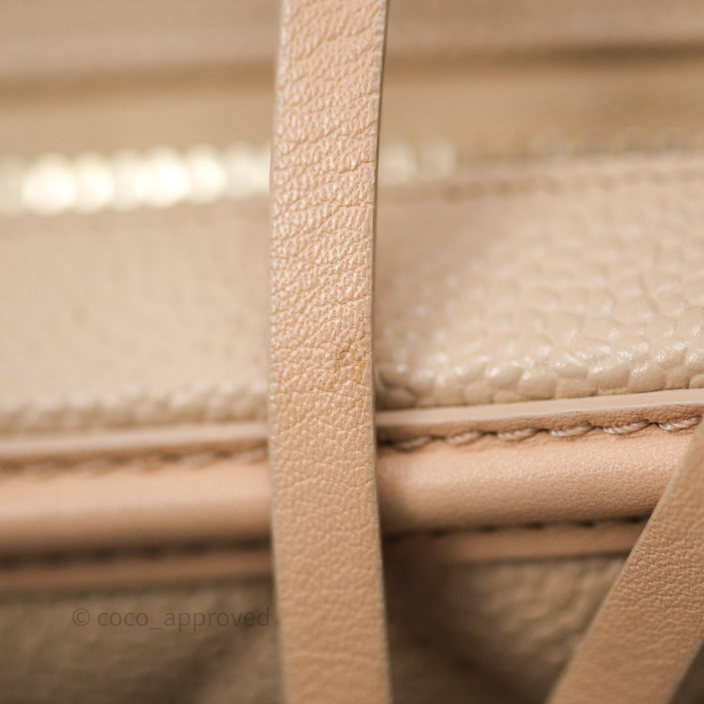 Chanel Quilted Small CC Filigree Vanity Case Beige Caviar Gold Hardware