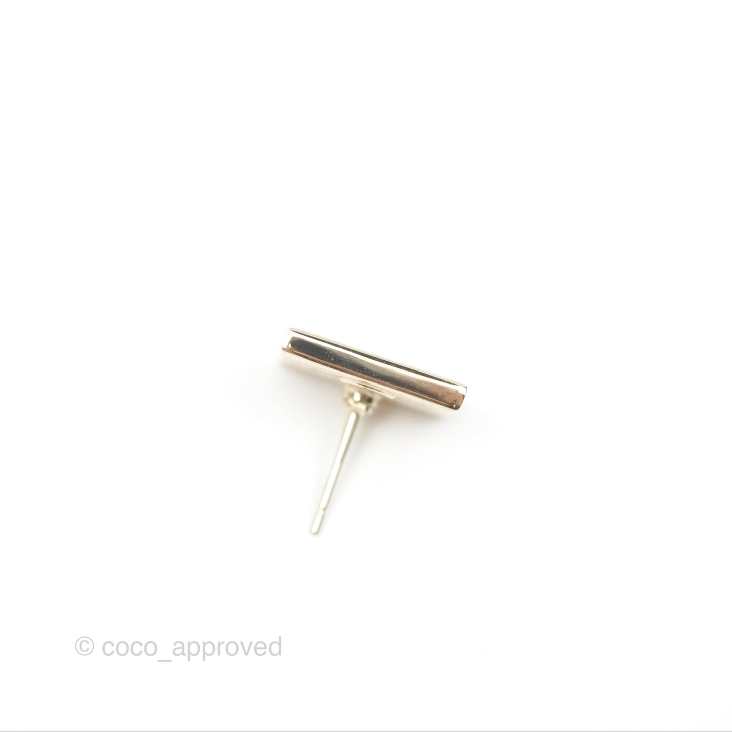 Chanel CC Square Earrings White Gold Tone 24C