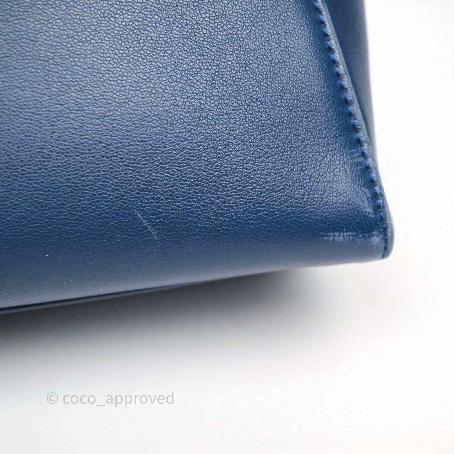 Fendi Nappa Mini Peekaboo Bag Blue Silver Hardware