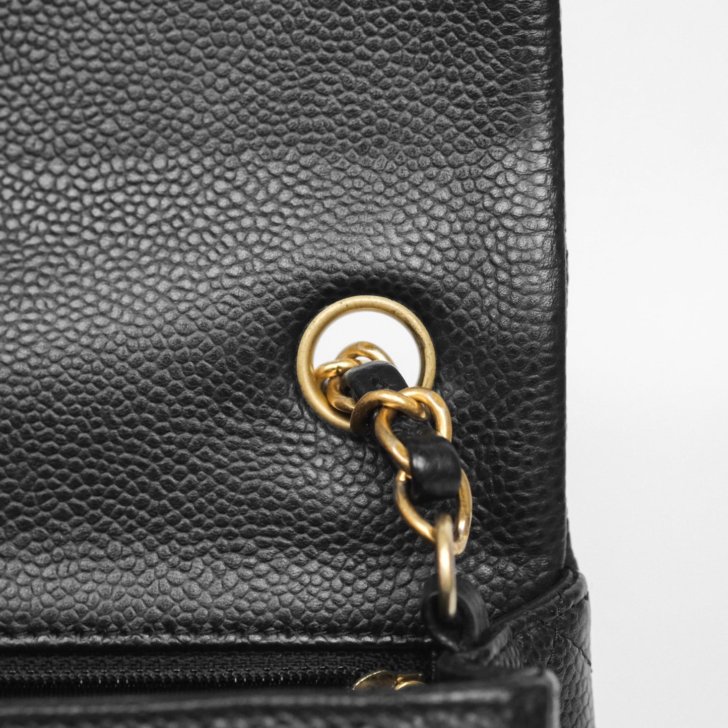 Chanel Mini Rectangular Quilted Black Caviar Aged Gold Hardware