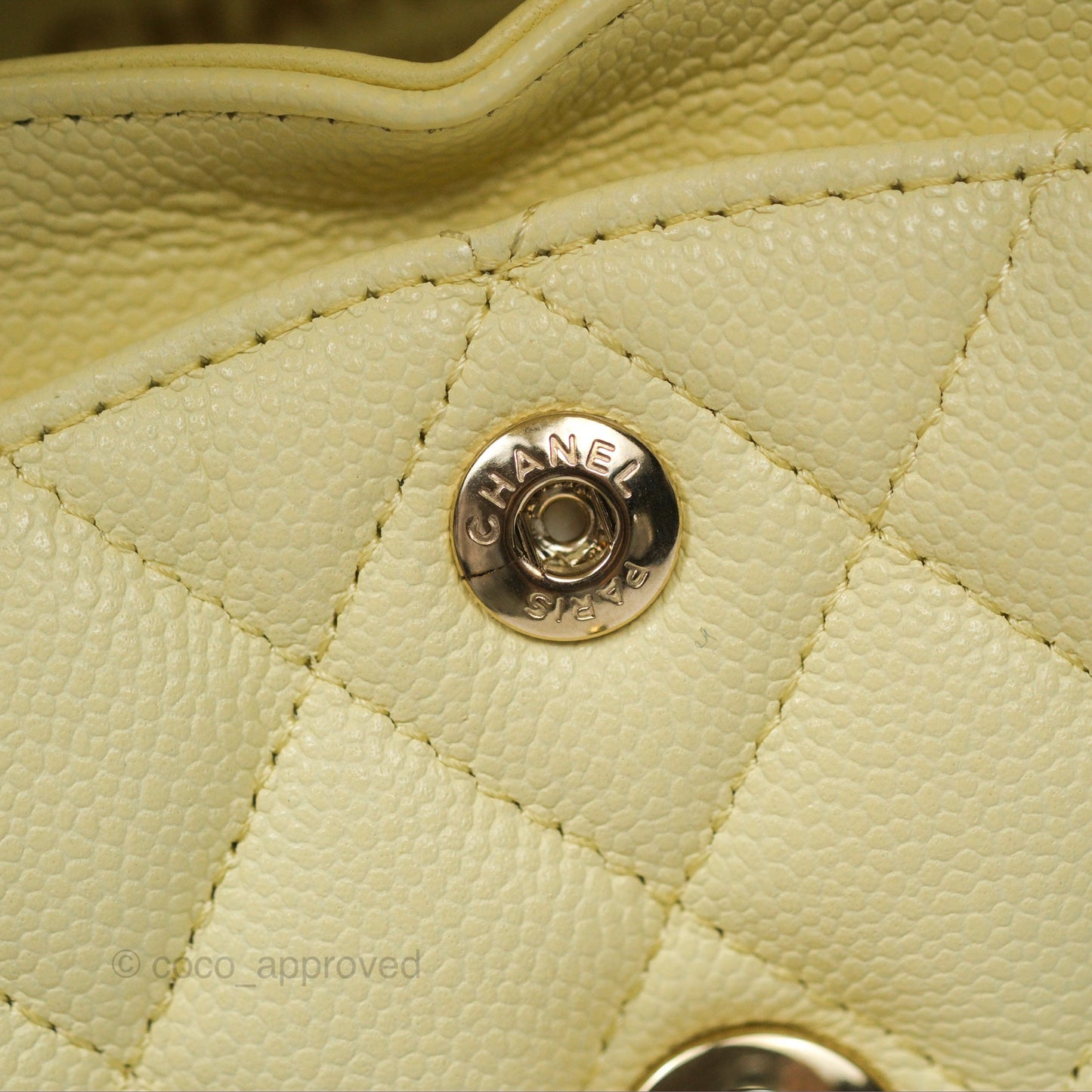 Chanel Small Classic Flap Quilted Yellow Caviar Gold Hardware