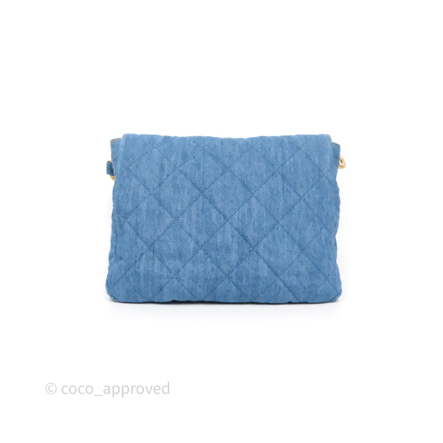 Chanel Double Pocket Hobo Bag Blue Denim Aged Gold Hardware