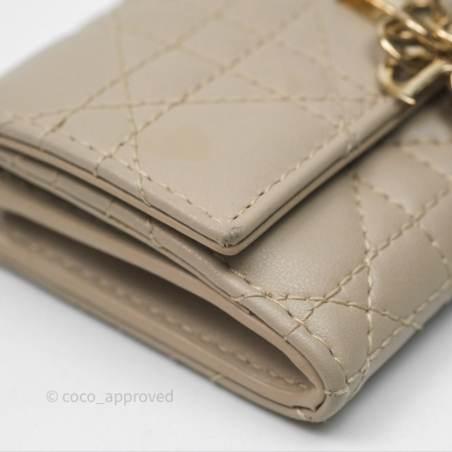 Christian Dior My Dior Glycine Wallet Powder Beige Cannage Lambskin