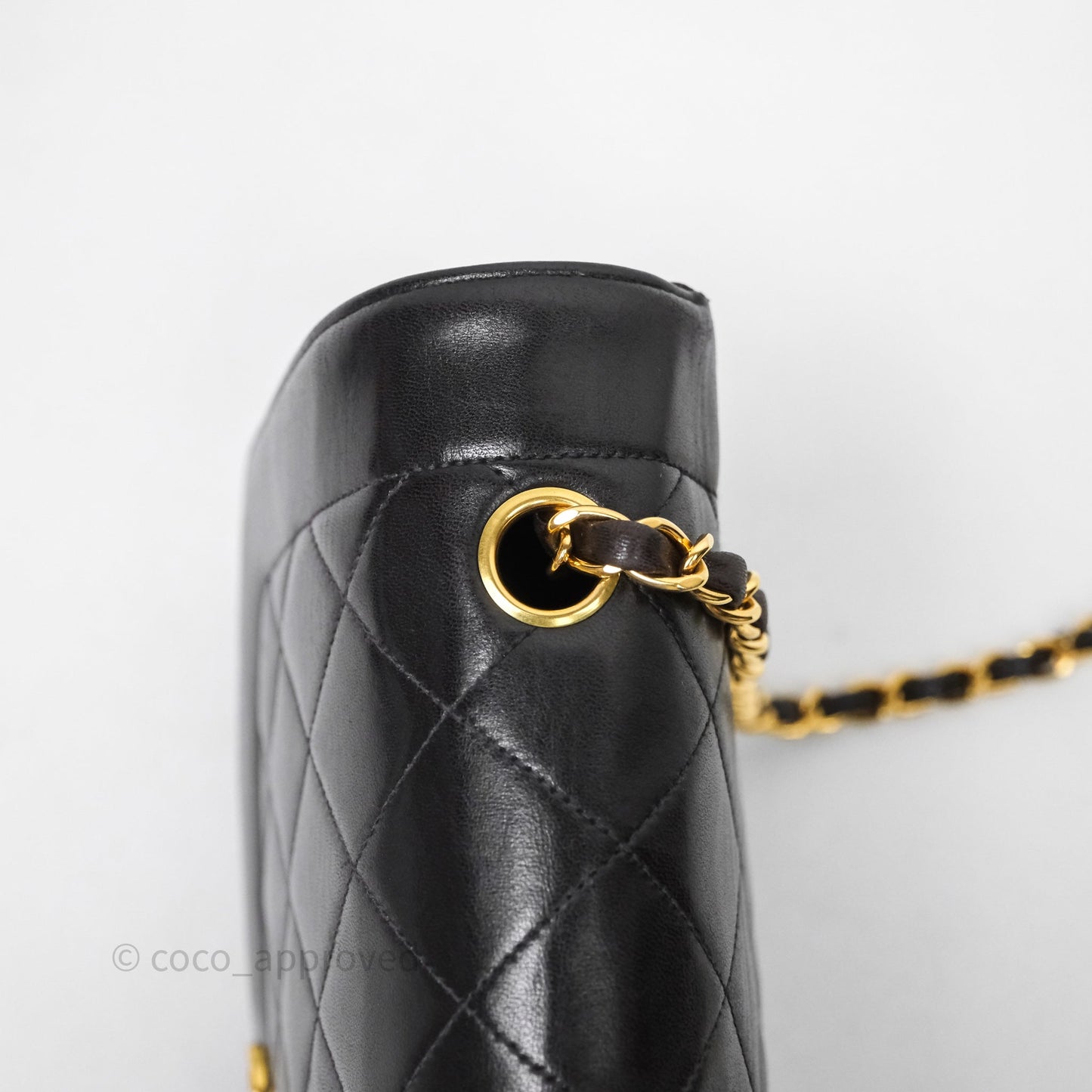 Chanel Vintage Medium Classic Diana Flap Bag Black Lambskin 24K Gold Hardware