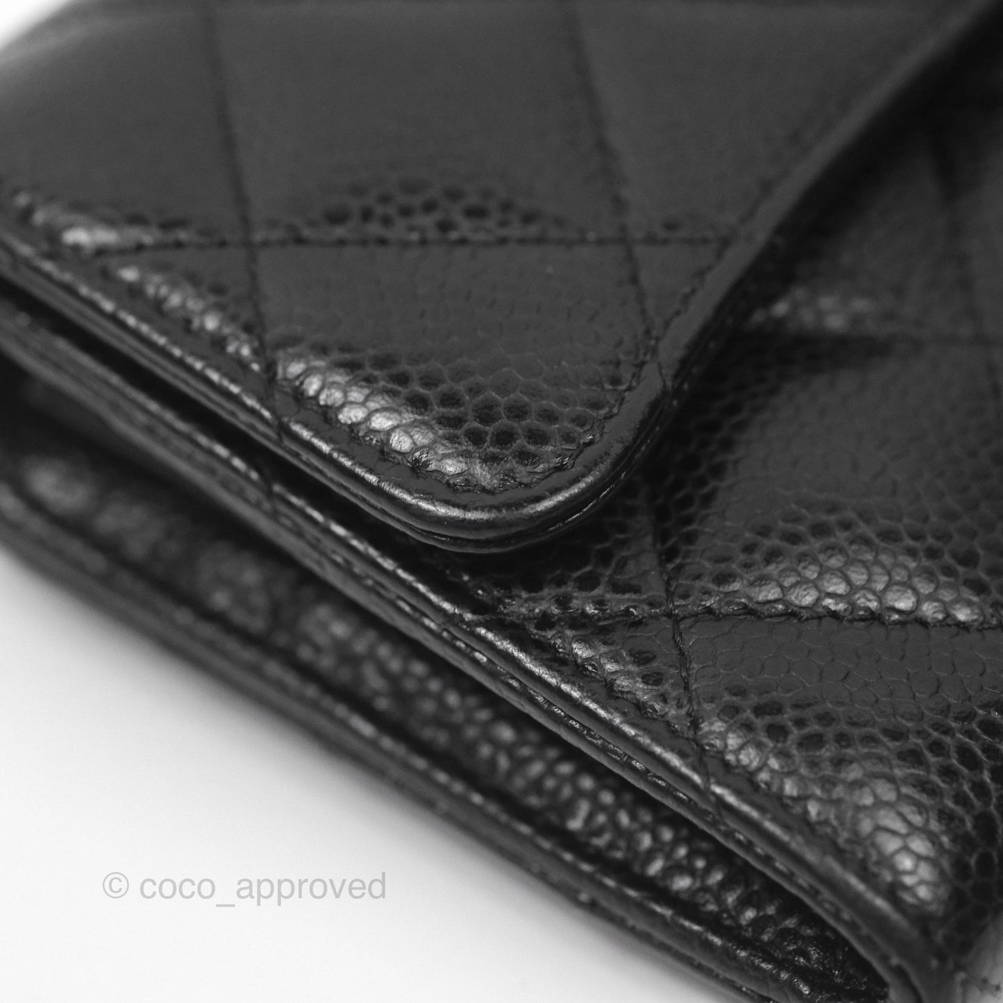 Chanel Quilted Classic Zip Long Wallet Black Caviar Gold Hardware