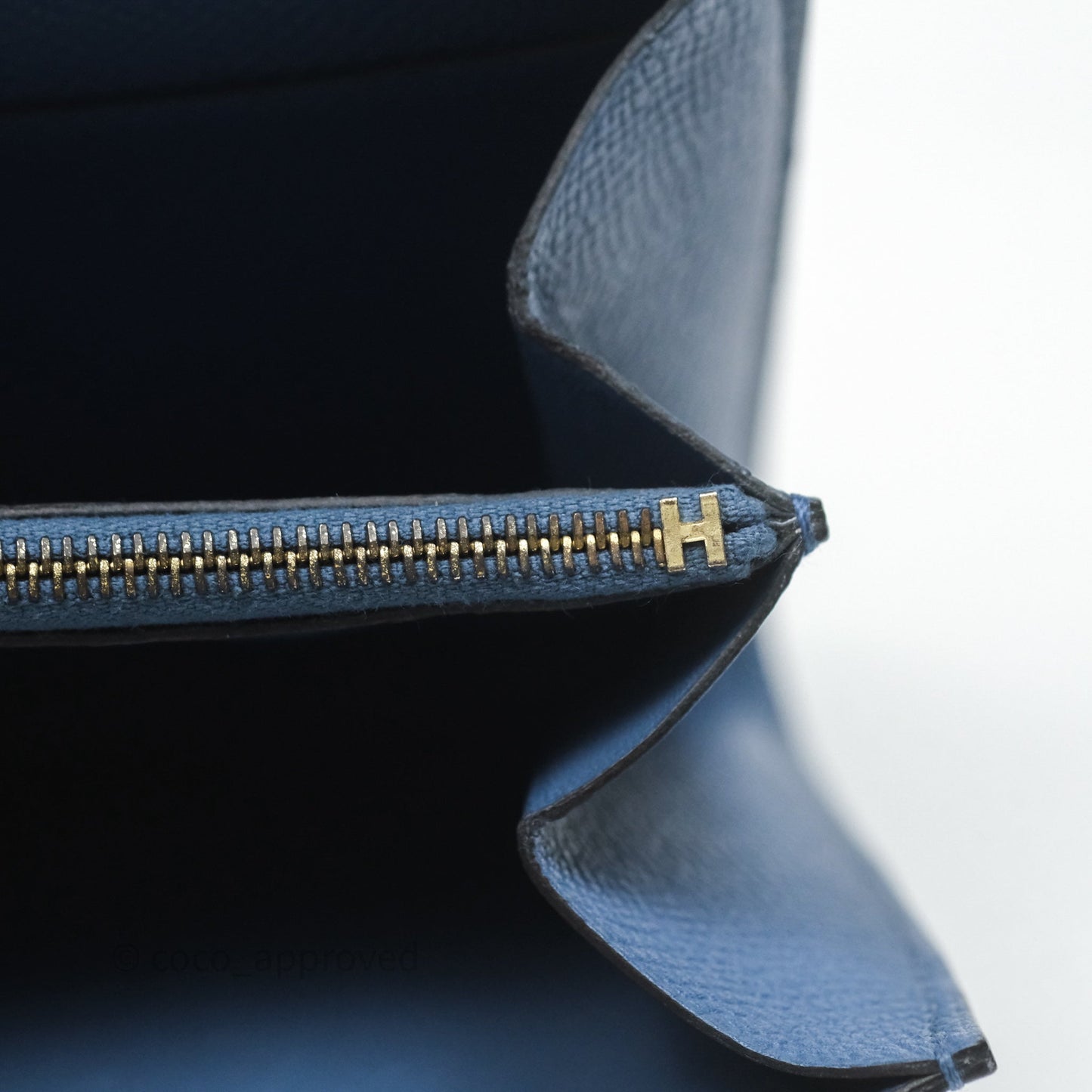 Hermès Constance Short Wallet Bleu Agate R2 Epsom Gold Hardware