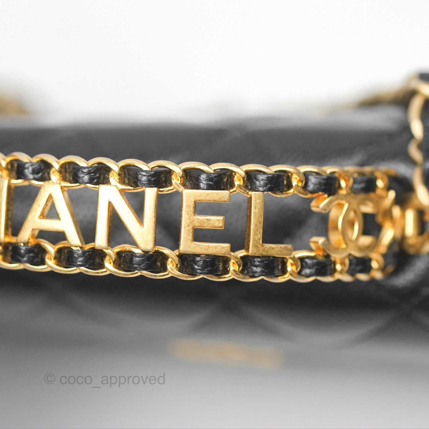 Chanel Top Handle Wallet On Chain WOC Black Caviar Gold Hardware 22S