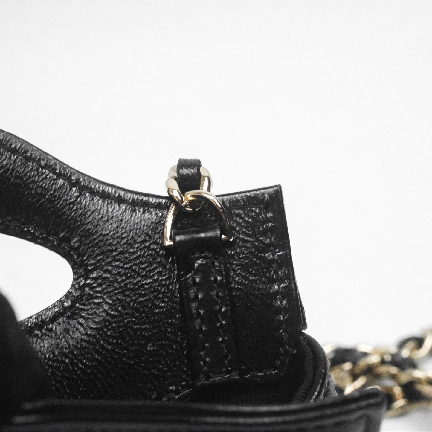 Chanel Micro 31 Clutch With Chain Black Shiny Calfskin Gold Hardware