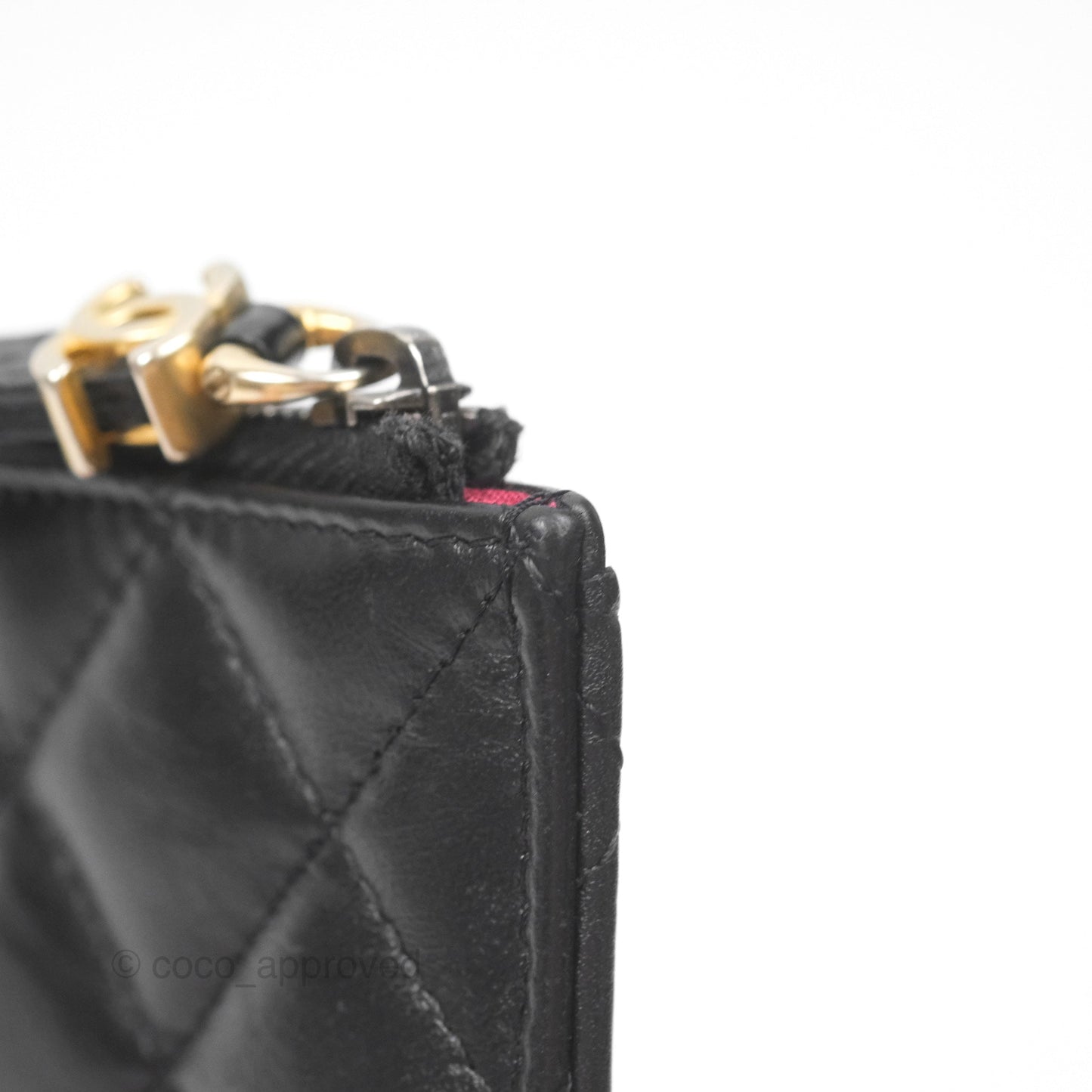 Chanel Quilted Gabrielle Zip Pouch Black Calfskin