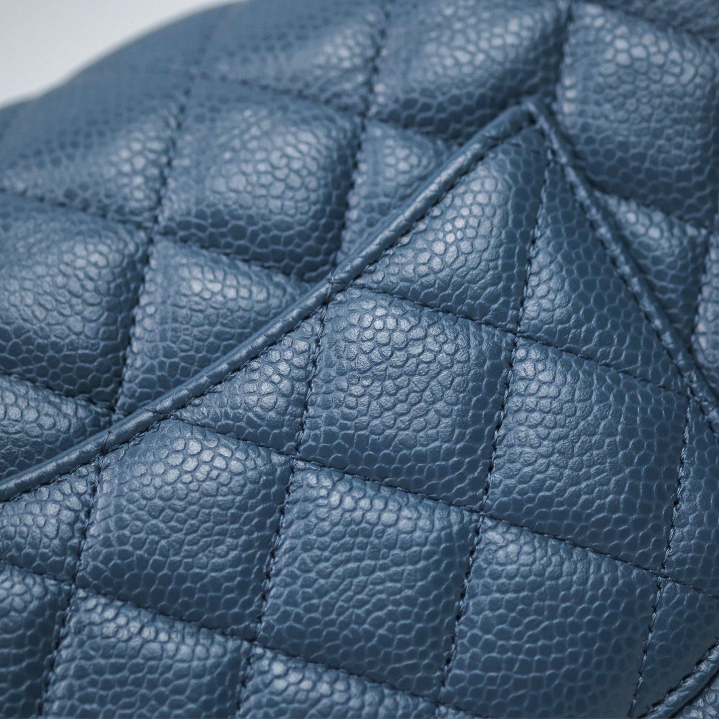 Chanel Quilted Mini Rectangular Blue Caviar Silver Hardware