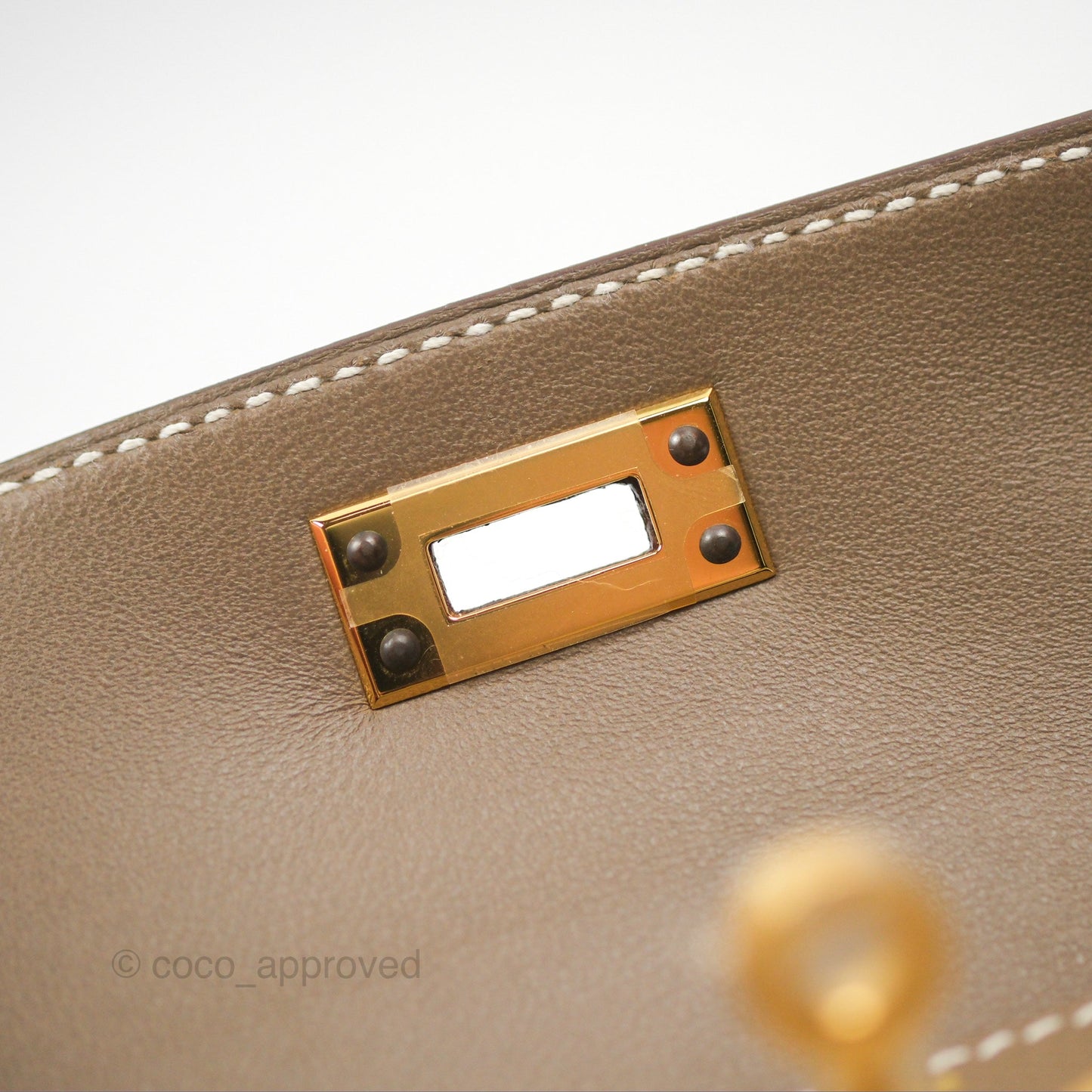 Hermès Mini Kelly II Etoupe Epsom Gold Hardware