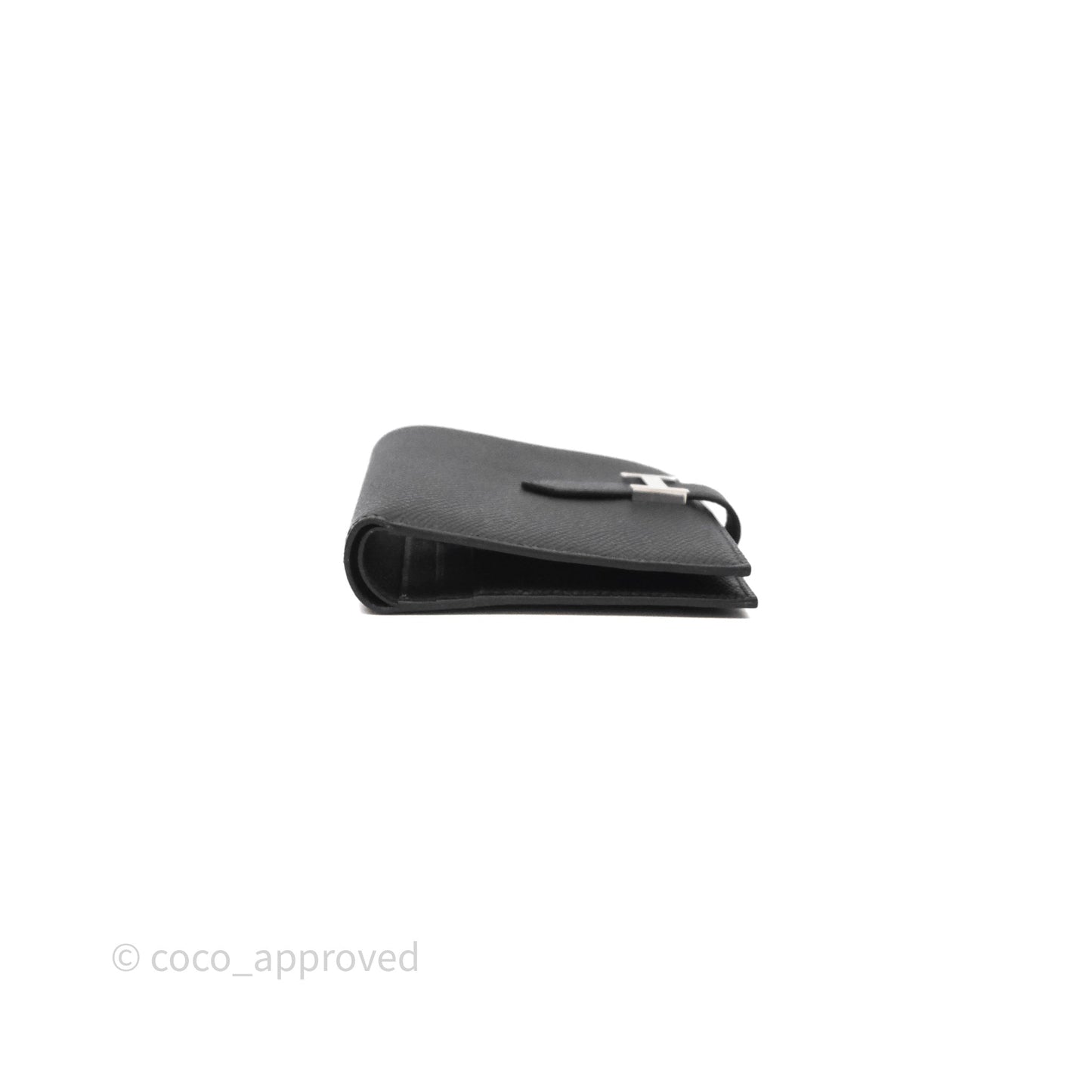 Hermès Bearn Compact Wallet Noir Epsom Palladium Hardware