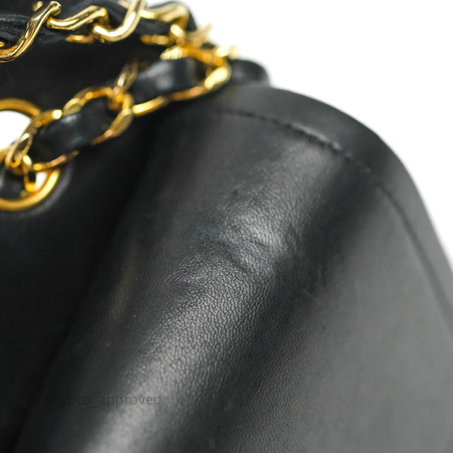 Chanel Vintage M/L Quilted Lambskin Medium Double Flap Bag Black