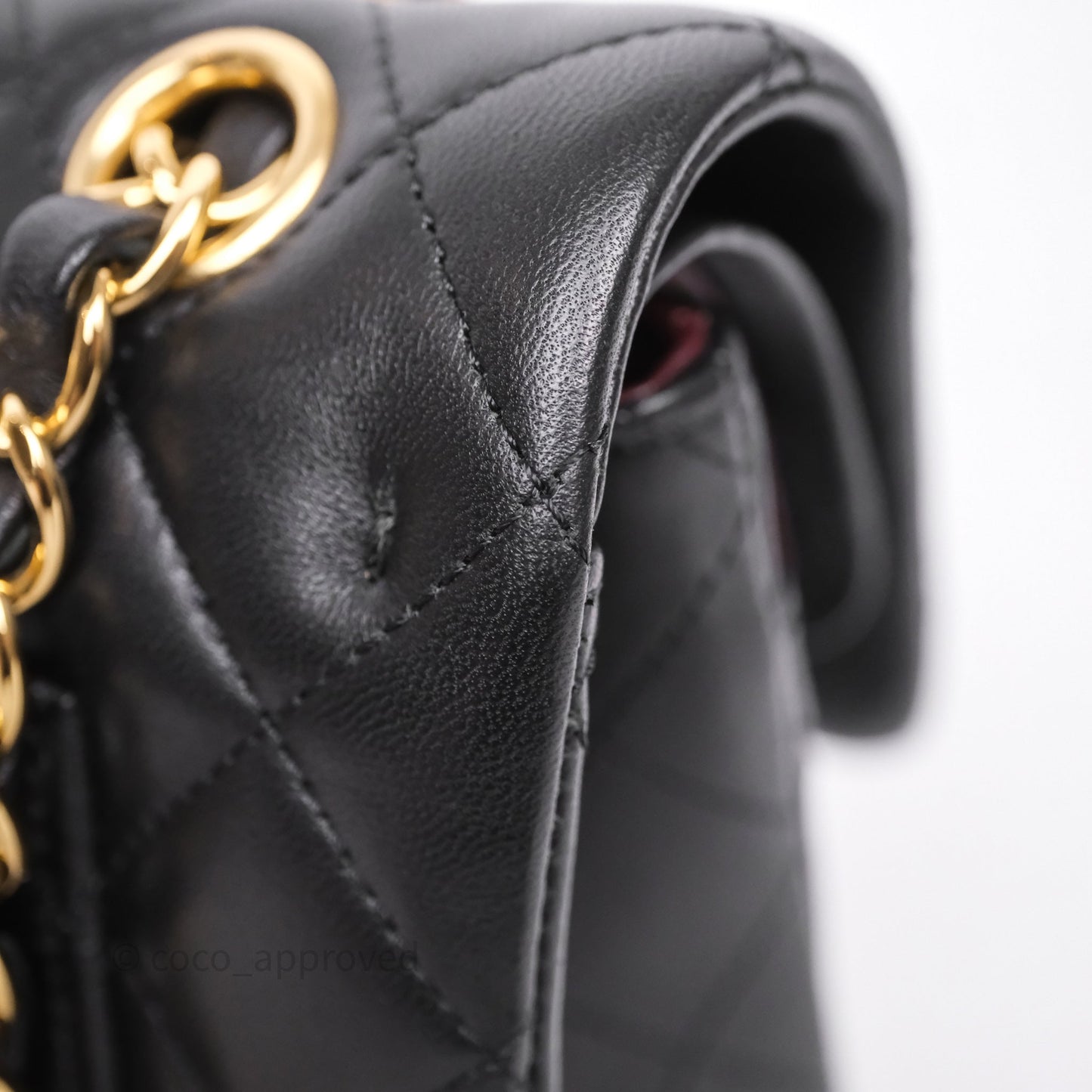 Chanel Small Classic Flap Quilted Black Lambskin Gold Hardware