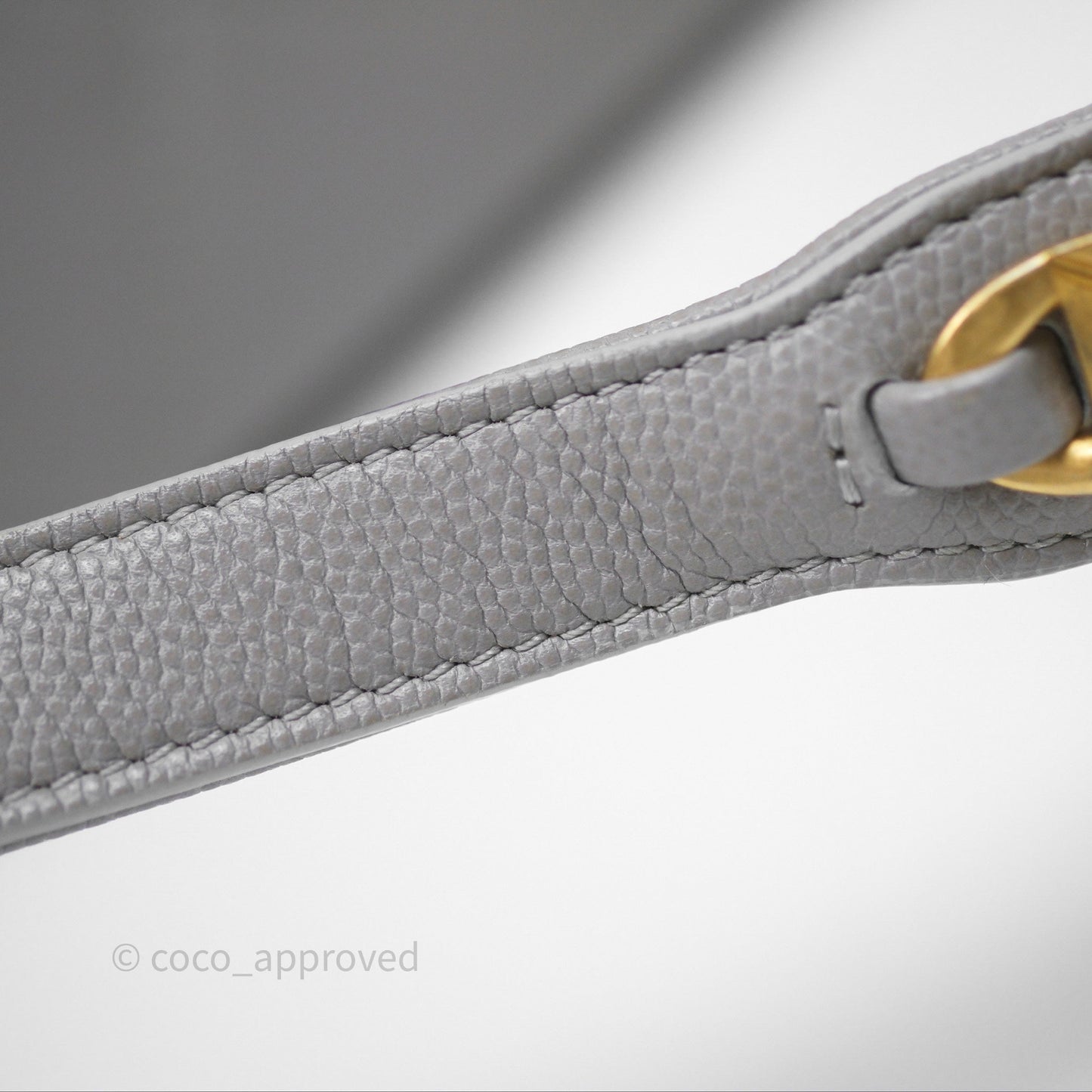 Chanel Drawstring Bucket Bag Grey Grained Calfskin Aged Gold Hardware