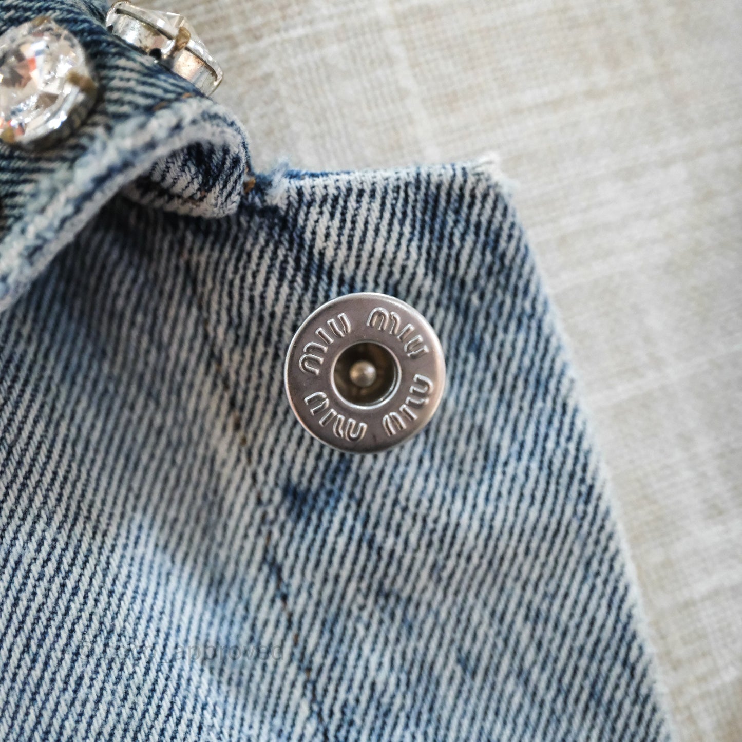 Miu Miu Crystals Denim Jacket Size 36